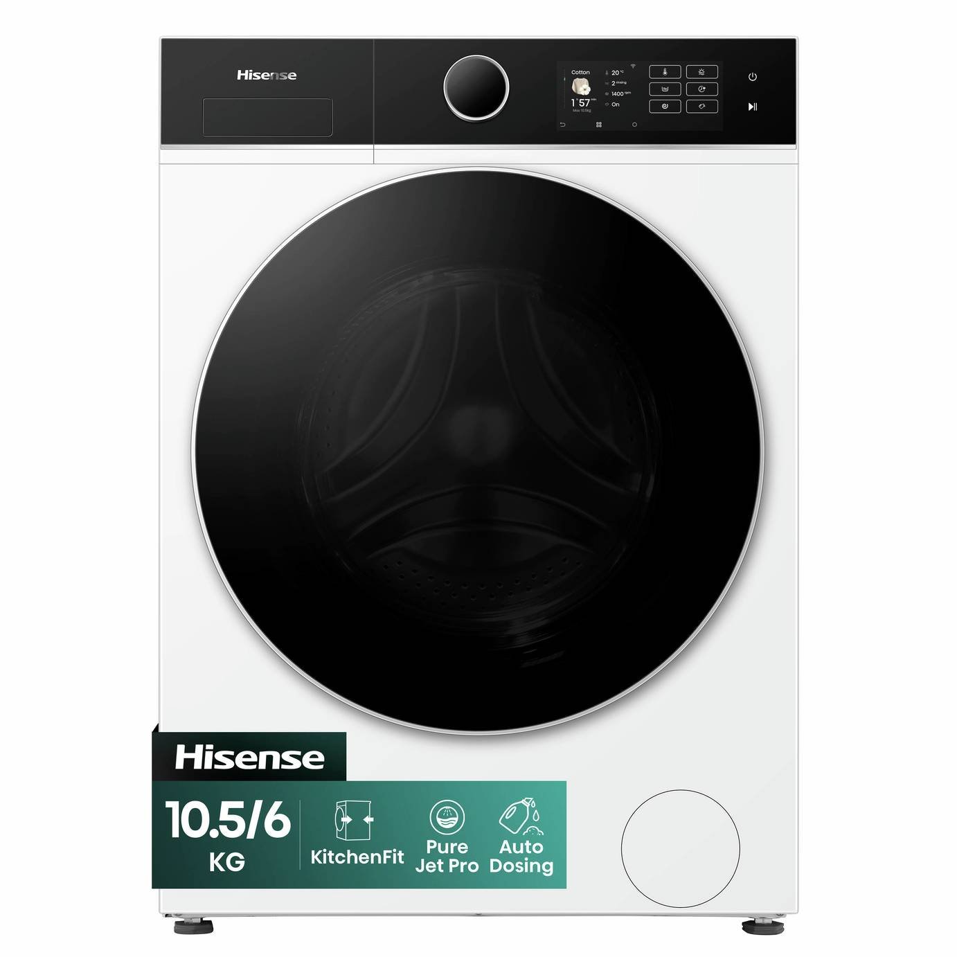 Hisense WD5I1045BWQ 10.5/6KG 1400 Spin Washer Dryer - White
