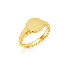9ct Gold Plated Personalised Round Signet Ring