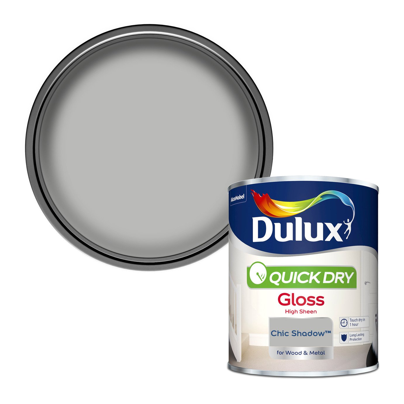 Dulux Quick Dry Gloss Paint Chic Shadow - 750ml