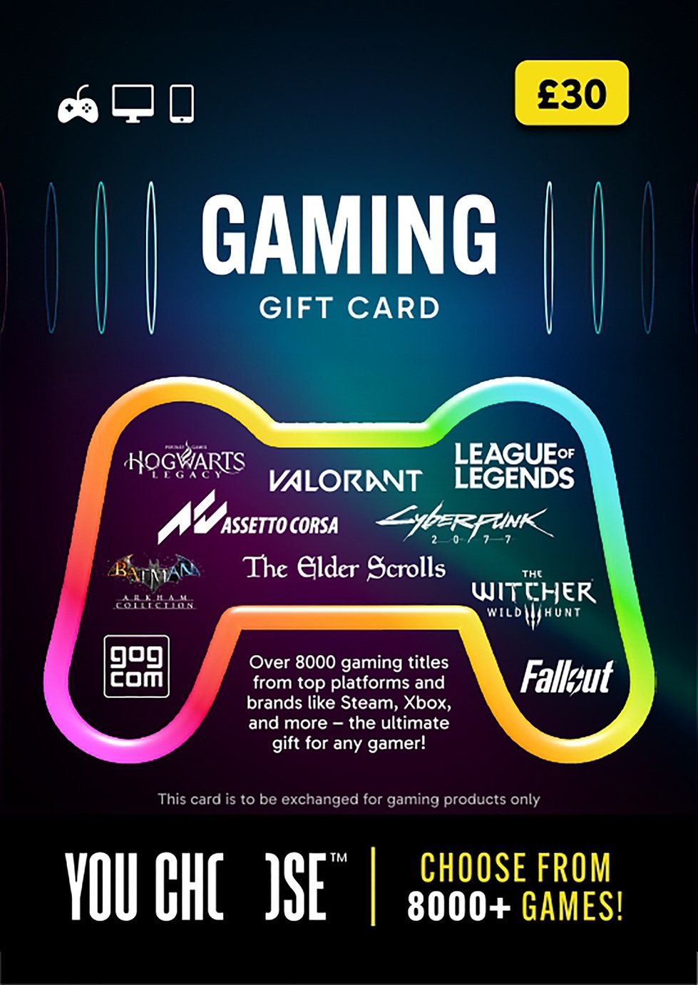You Choose Gaming 30 GBP Gift Card