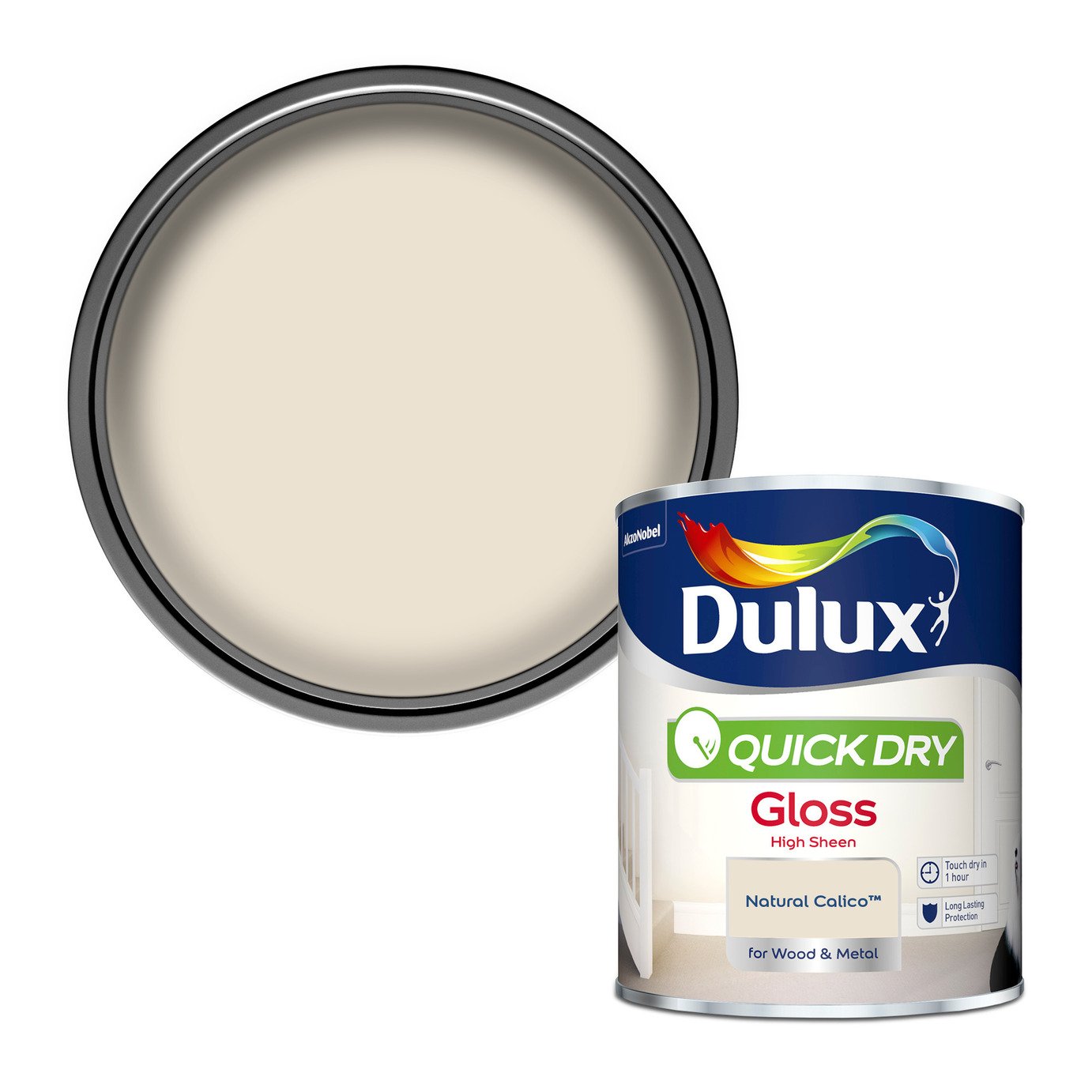 Dulux Quick Dry Gloss Paint Natural Calico - 750ml