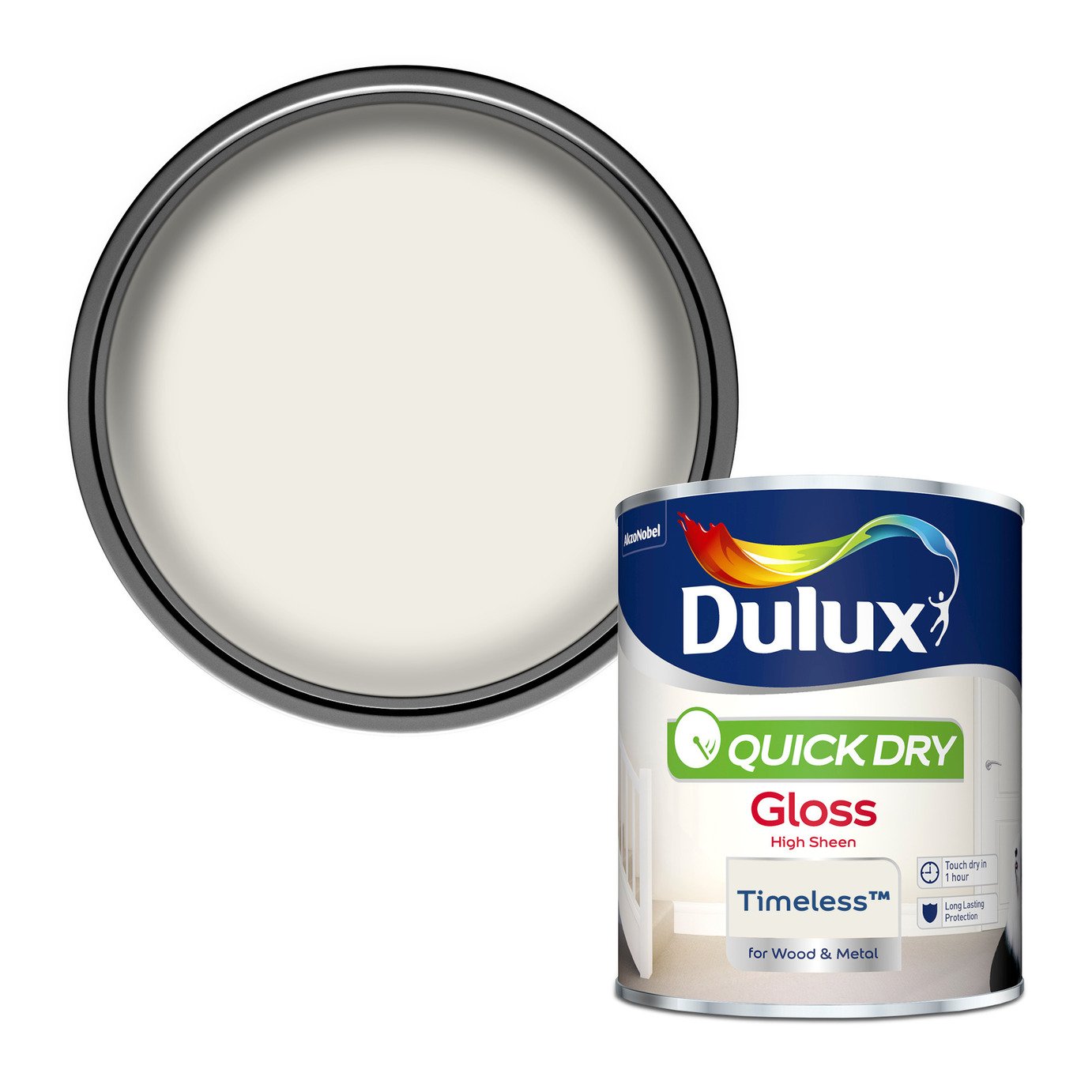 Dulux Quick Dry Gloss Paint Timeless - 750ml