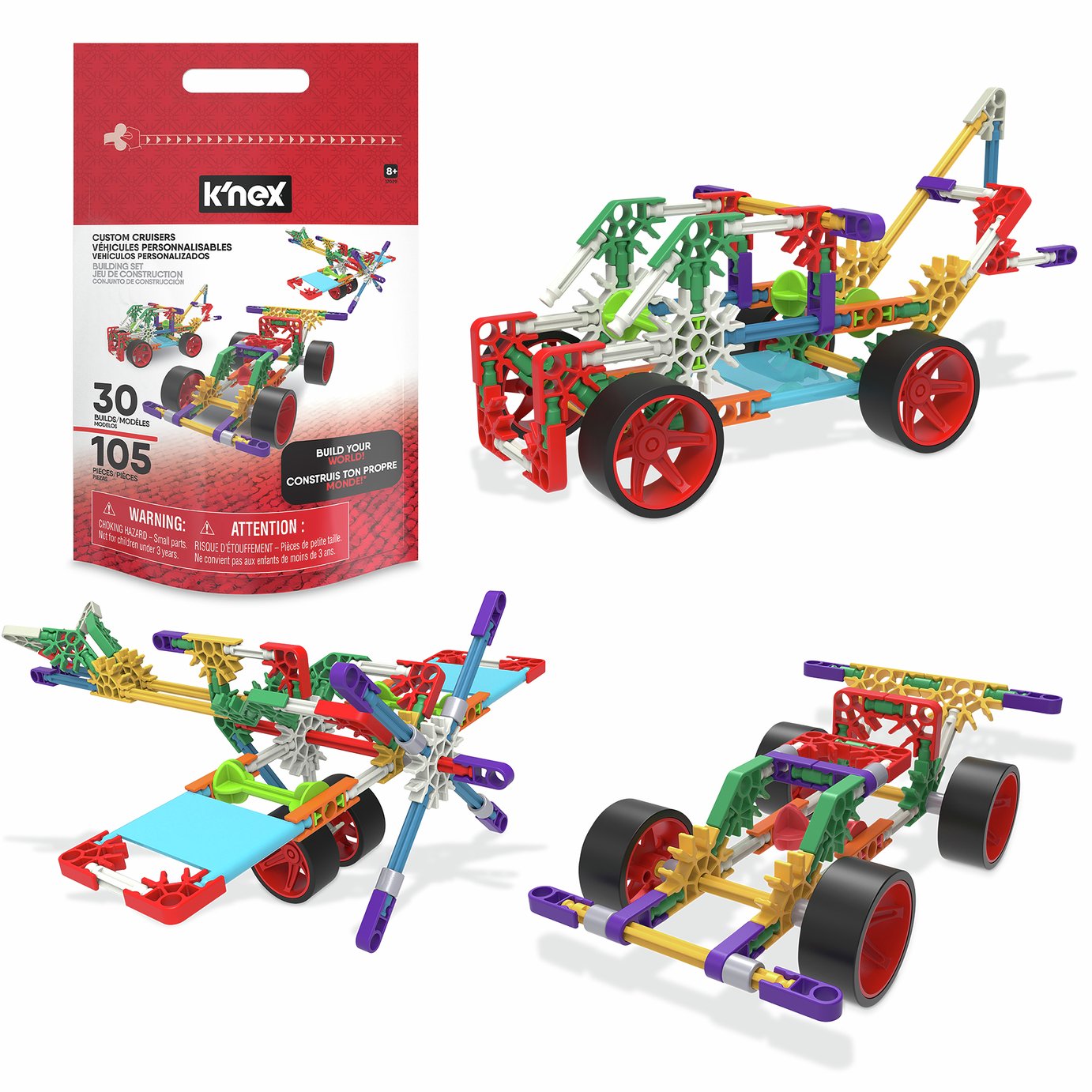 K'nex Custom  Cruisers 105 Pieces 30 Model Building Set