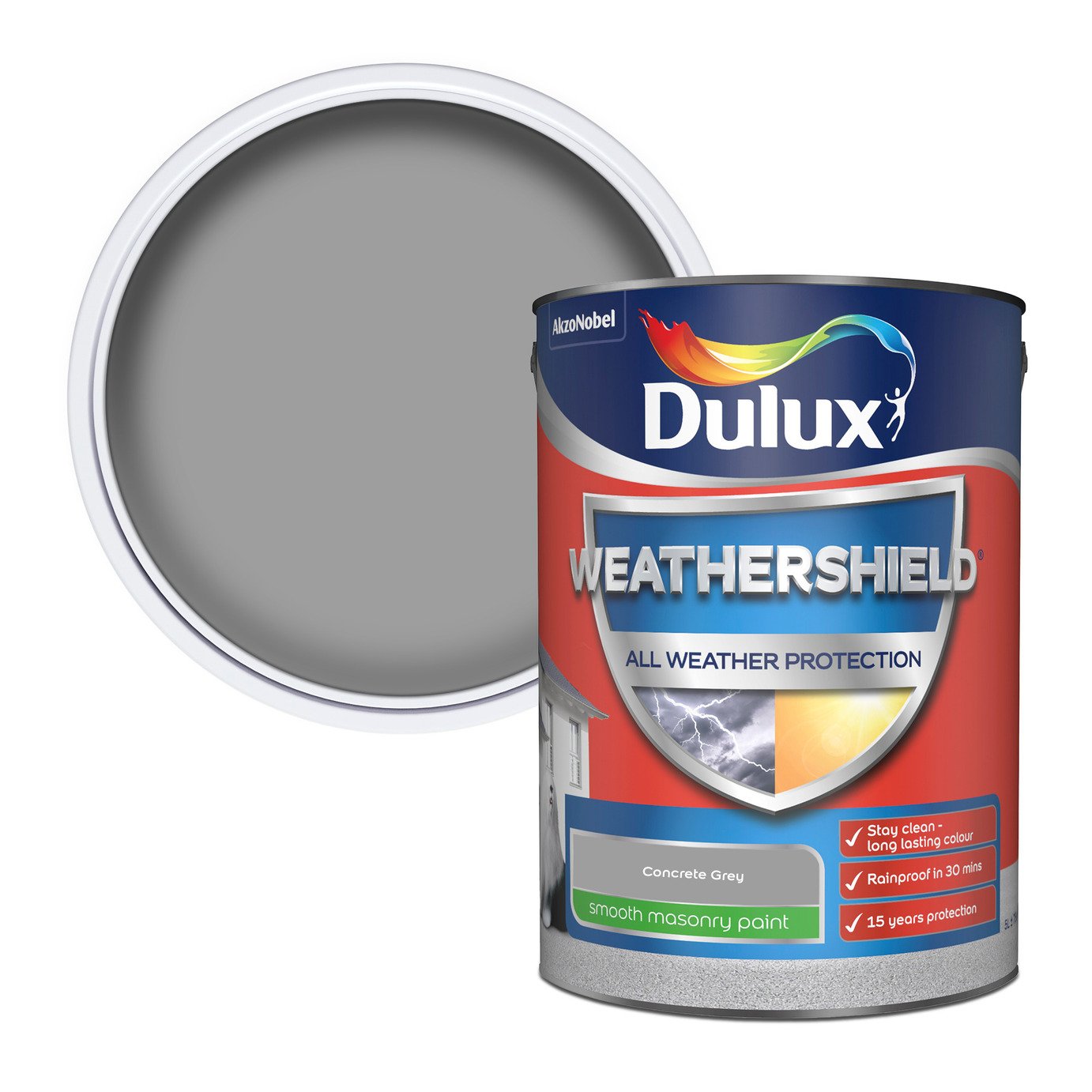 Dulux Weathershield Matt Paint 5L - Concrete Grey