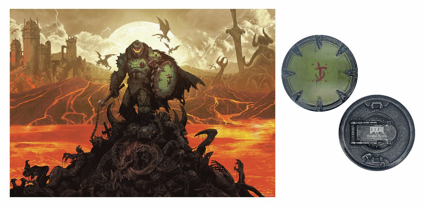 DOOM The Dark Ages Shield Saw Medallion & Art Card Pre-Order