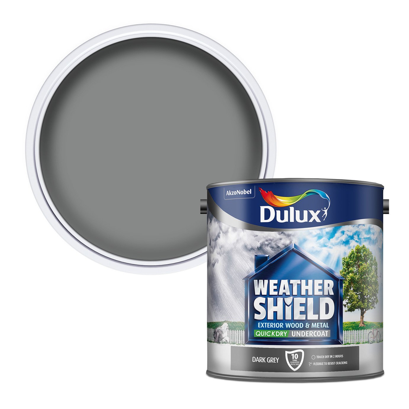 Dulux Weathershield Quick Dry Matt Paint 2.5L - Dark Grey