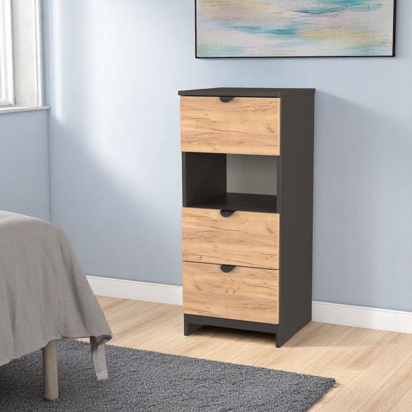 Welcome Canmore 3 Drawer Bedside Table