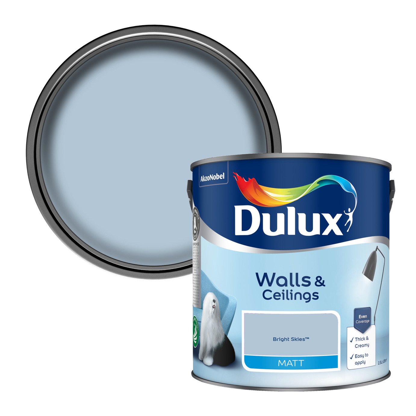 Dulux Walls & Ceilings Matt Bright Skies – 2.5L