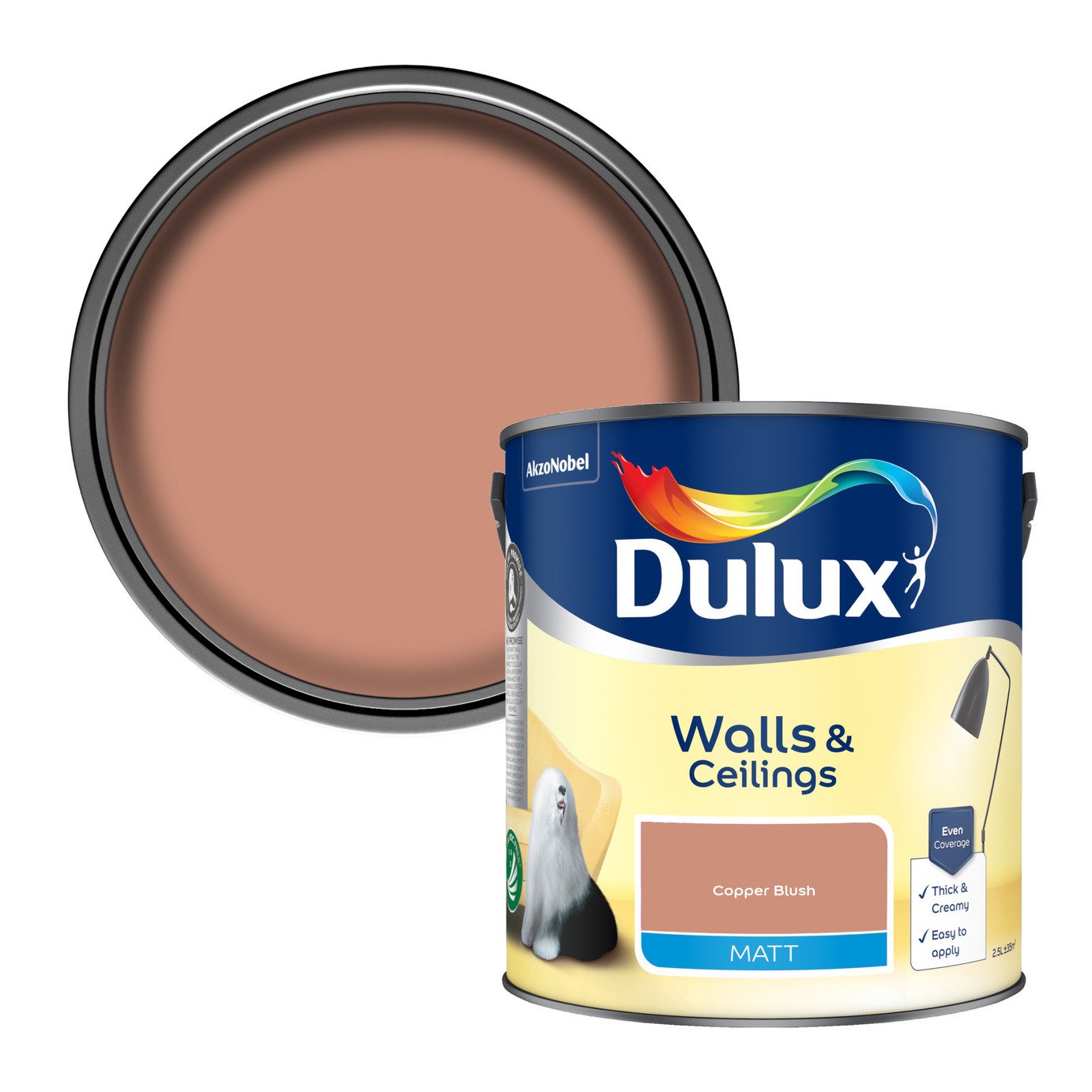 Dulux Walls & Ceilings Matt Copper Blush - 2.5L