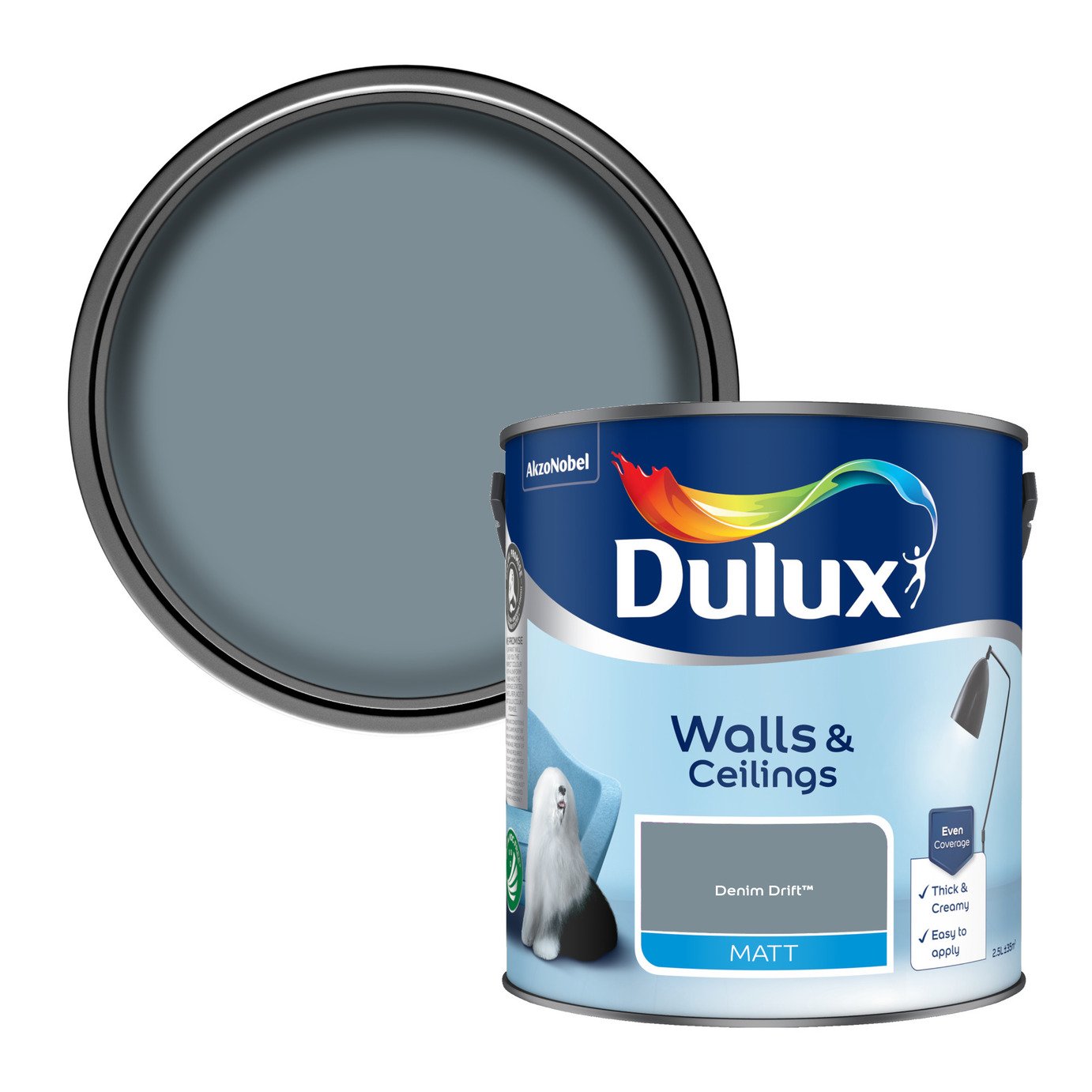 Dulux Walls & Ceilings Matt Denim Drift - 2.5L