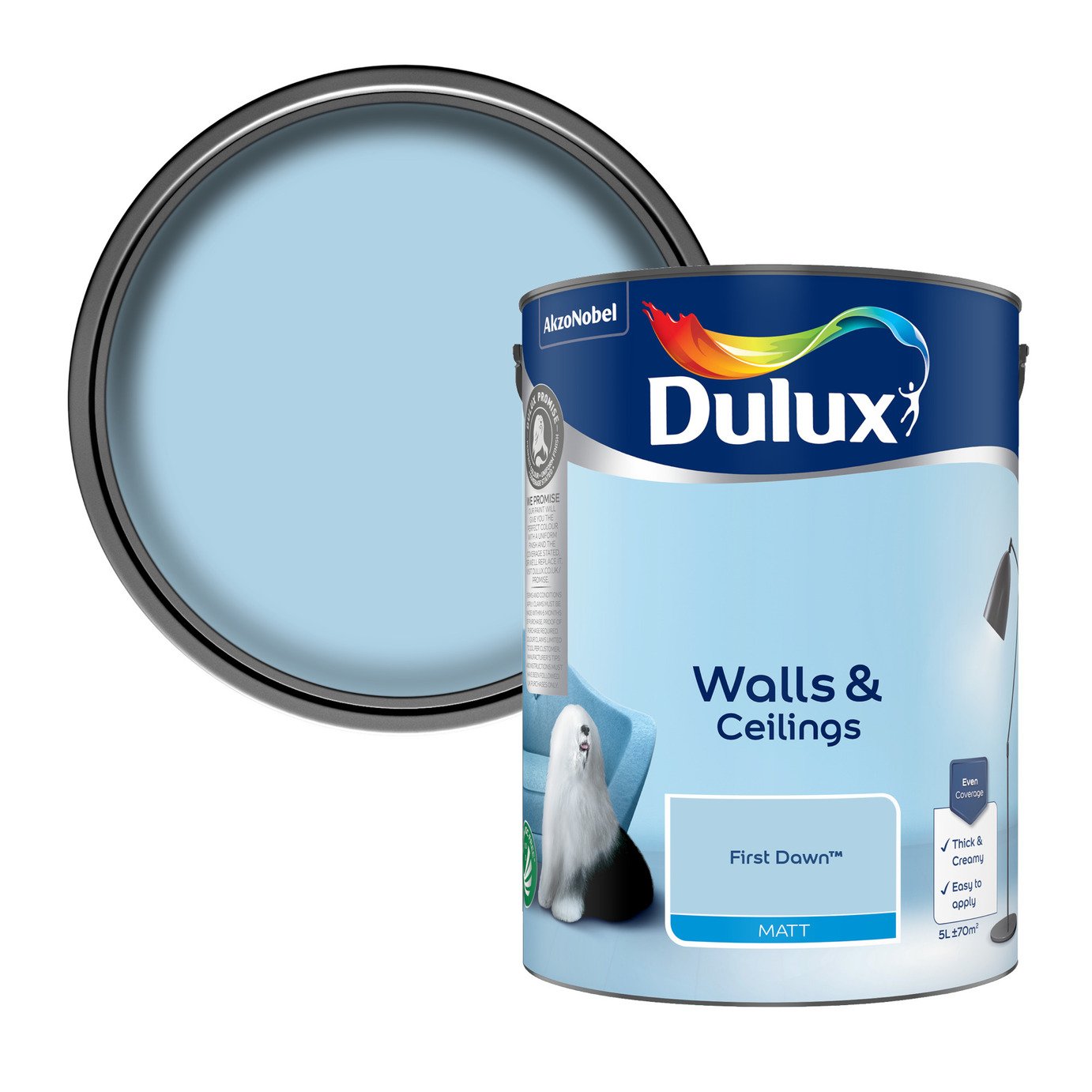 Dulux Walls & Ceilings Matt First Dawn - 5L