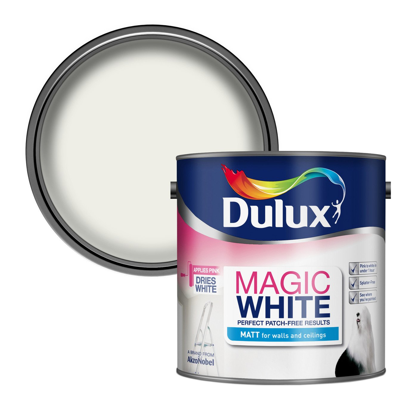 Dulux Walls & Ceilings Matt Magic White- 2.5L