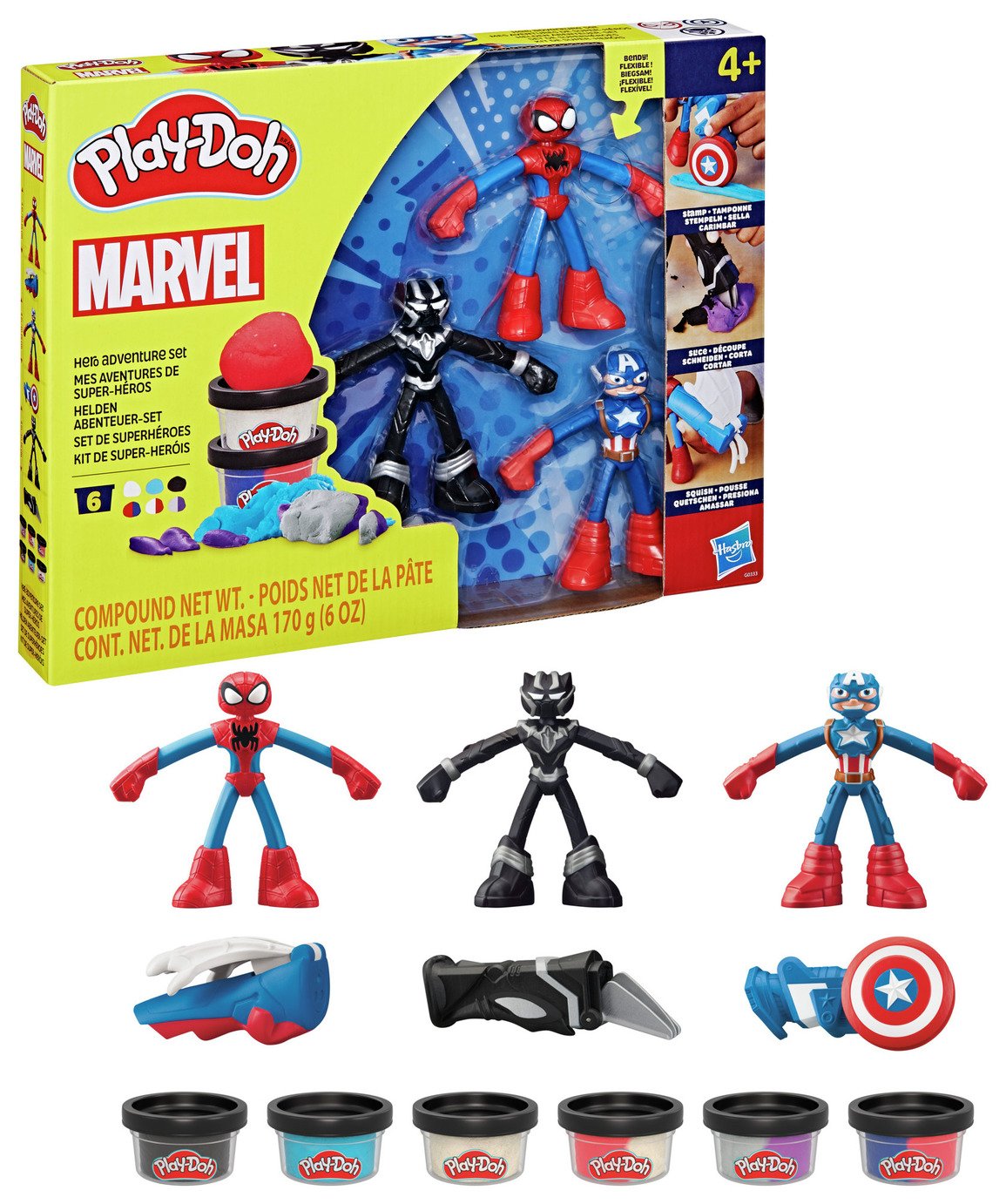 Play-Doh Marvel Hero Adventure Set with 6 Tubs