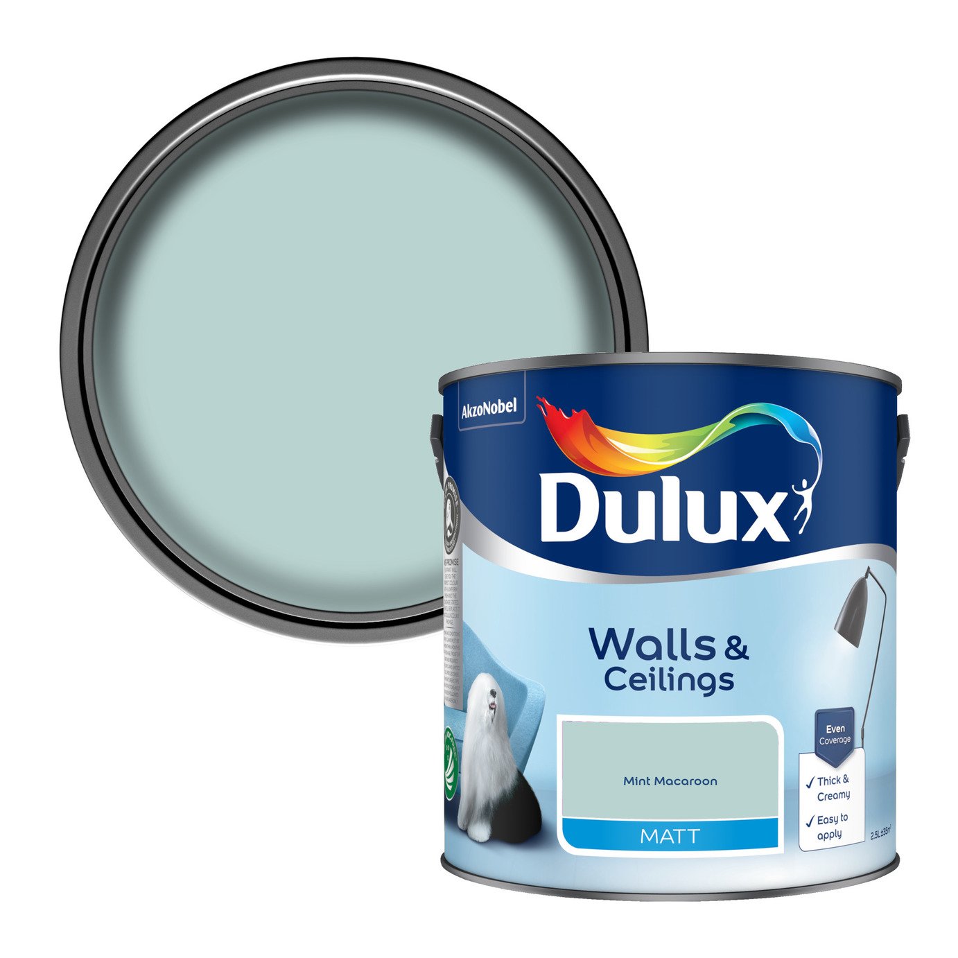 Dulux Walls & Ceilings Matt Mint Macaroon- 2.5L