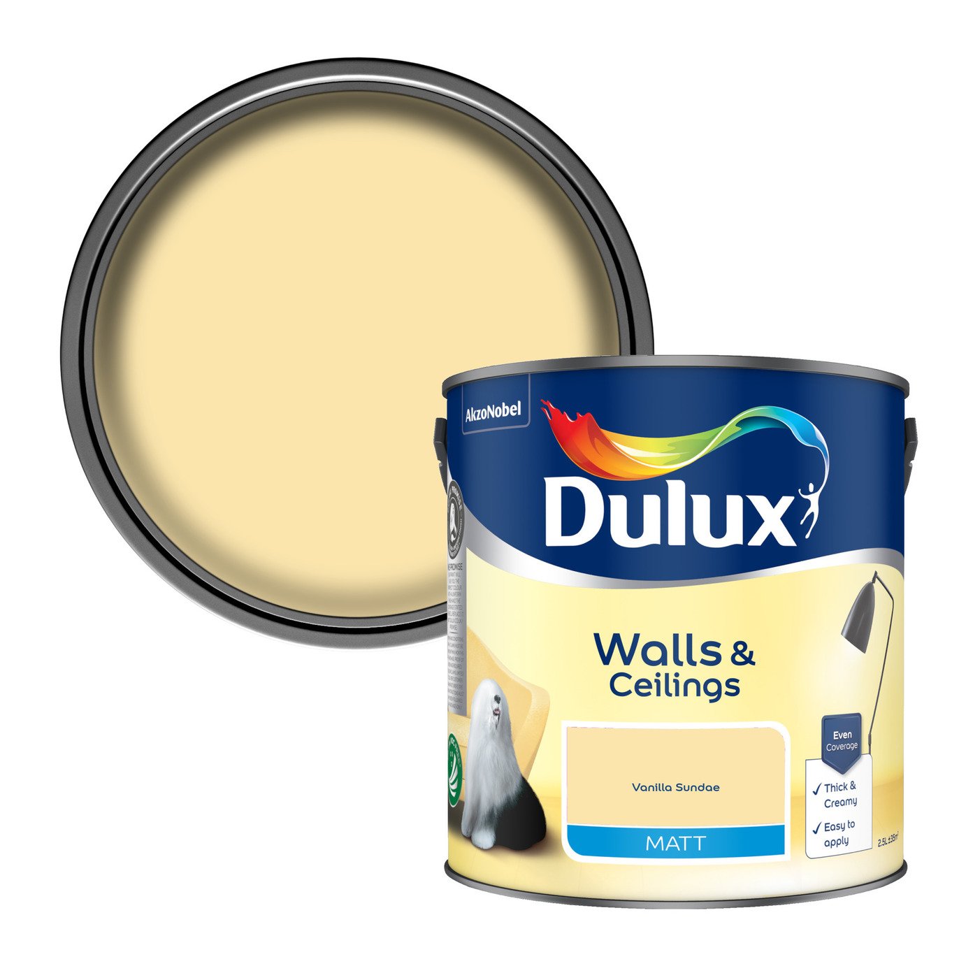 Dulux Walls & Ceilings Matt Vanilla Sundae – 2.5L