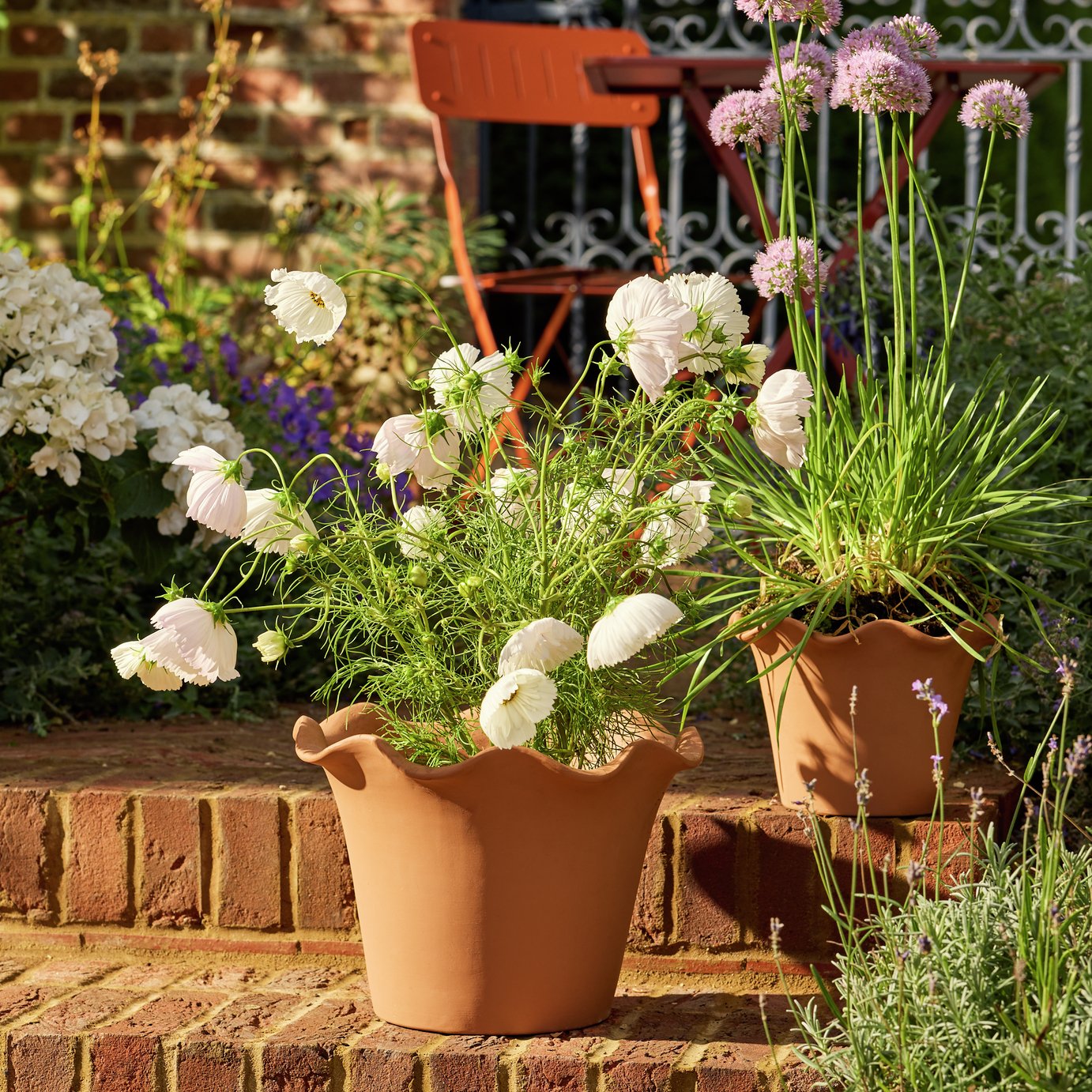 Habitat Scalloped 28.5cm Clay Planter – Large