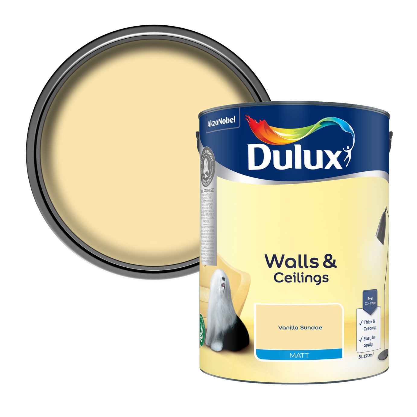 Dulux Walls & Ceilings Matt Vanilla Sundae – 5L