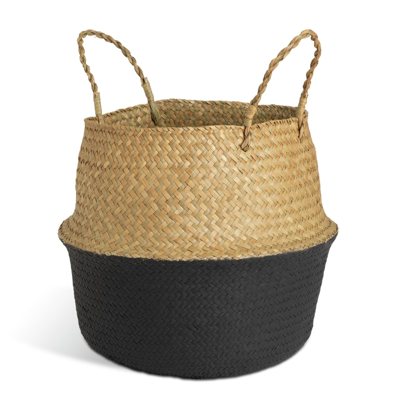 Habitat Seagrass Belly Storage Basket - Two Tone Black
