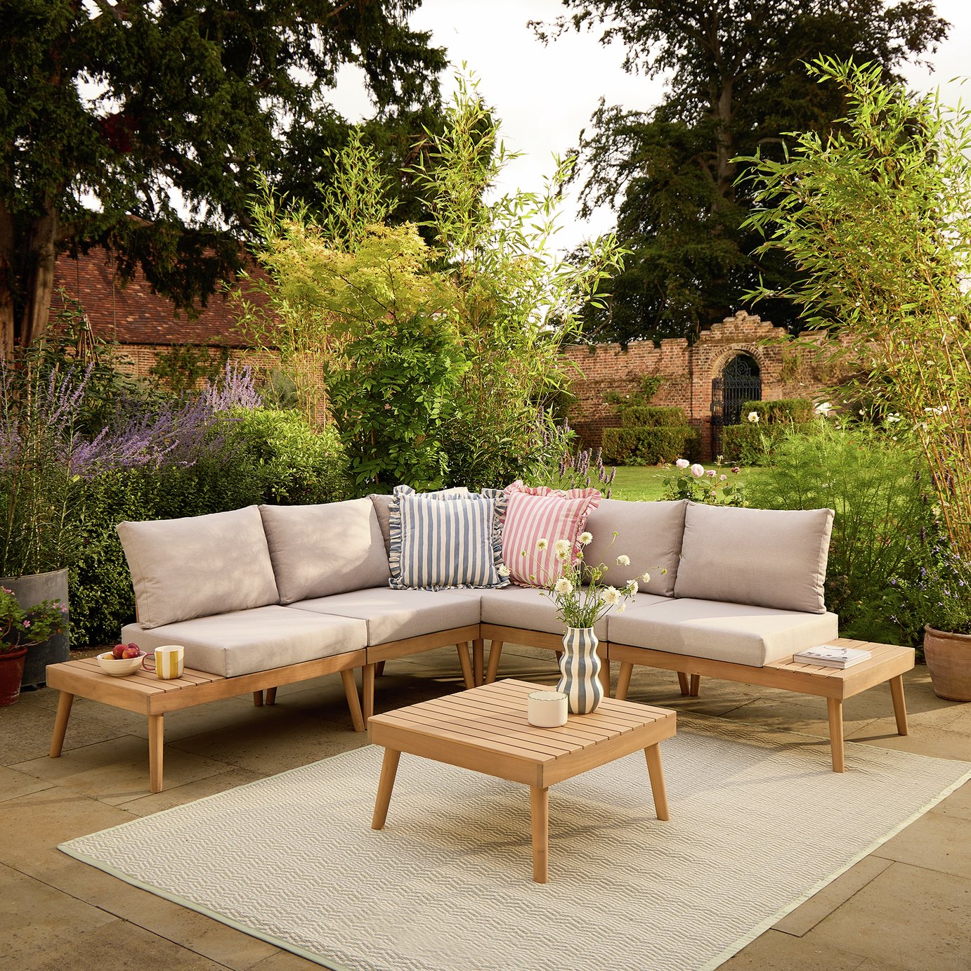 Habitat Wooden Garden Sofa Set