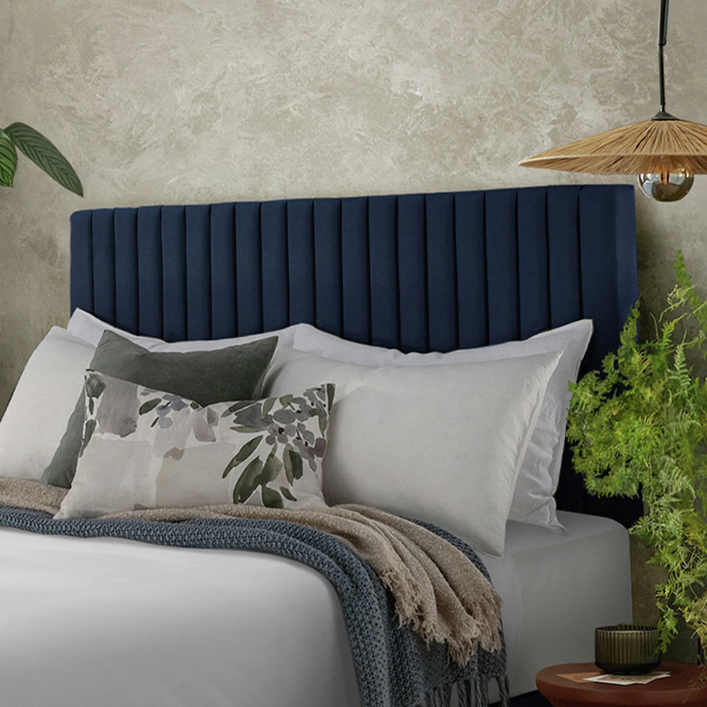 Silentnight Dusk Fabric Double Headboard - Blue