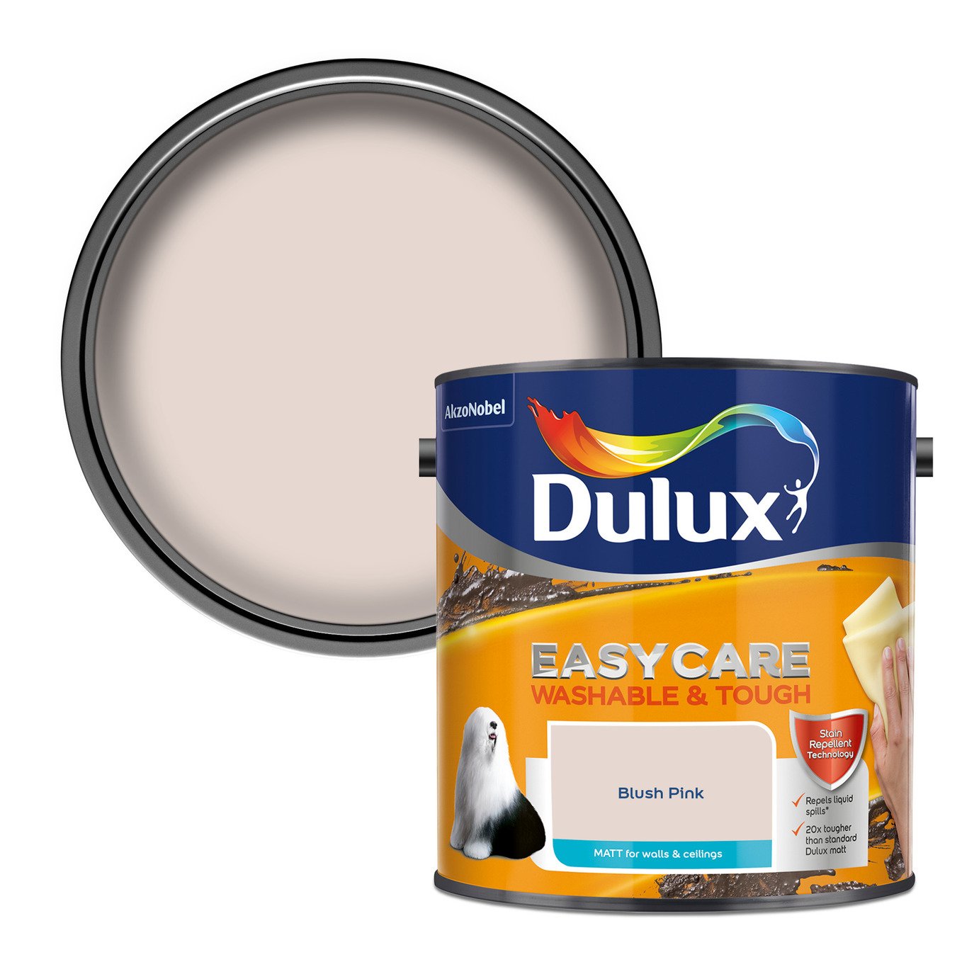 Dulux Easycare W&T Matt Paint Blush Pink - 2.5L