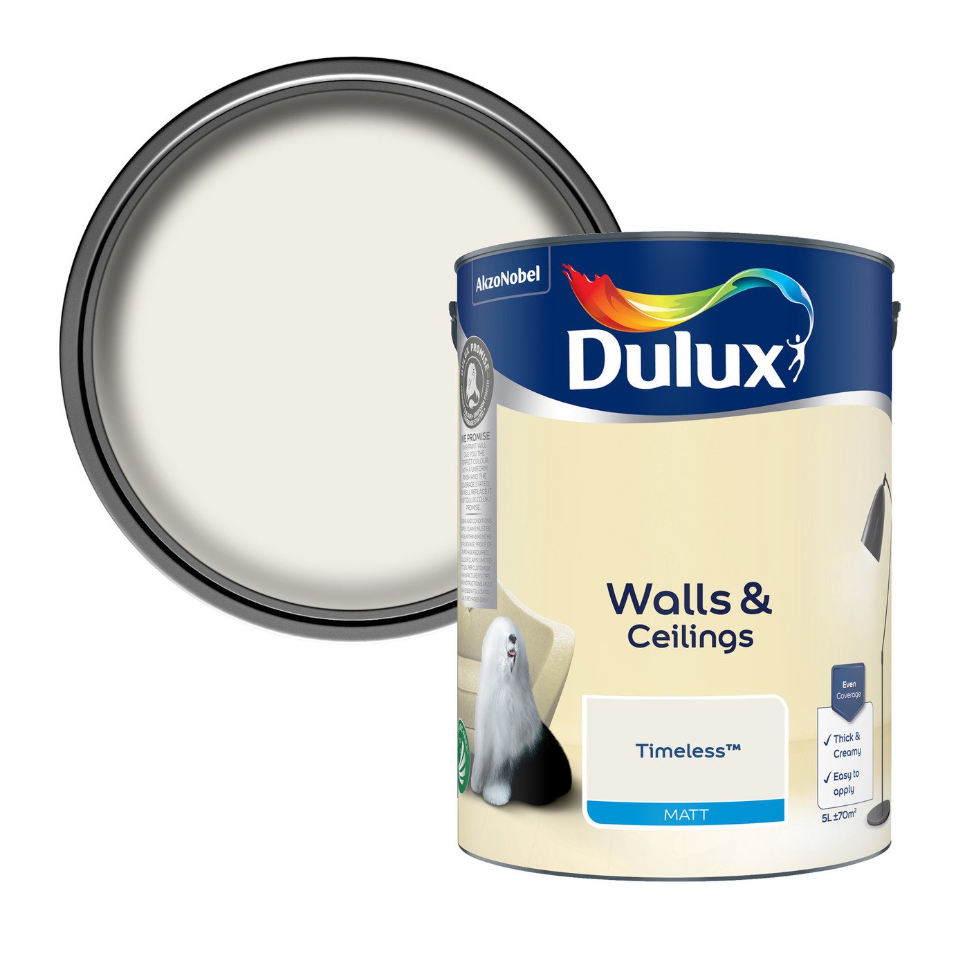 Dulux Walls & Ceilings Matt Paint Timeless - 5L