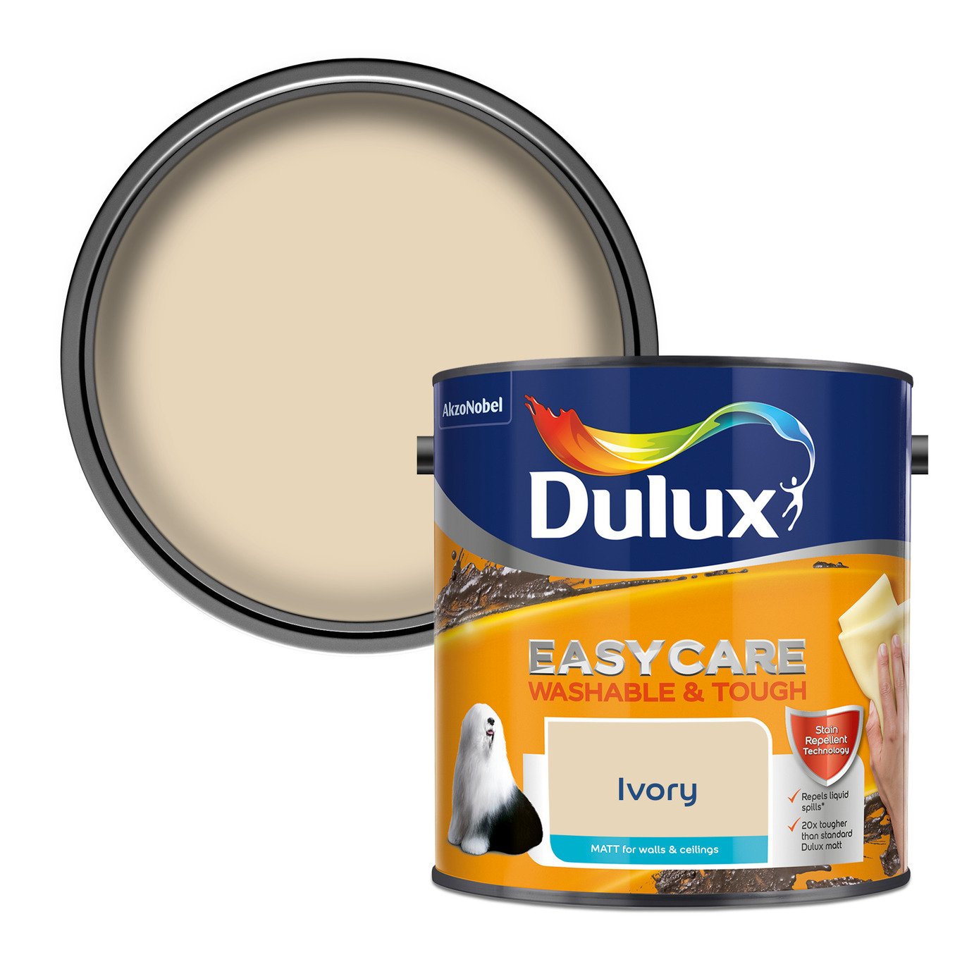 Dulux Easycare W&T Matt Paint Ivory - 2.5L