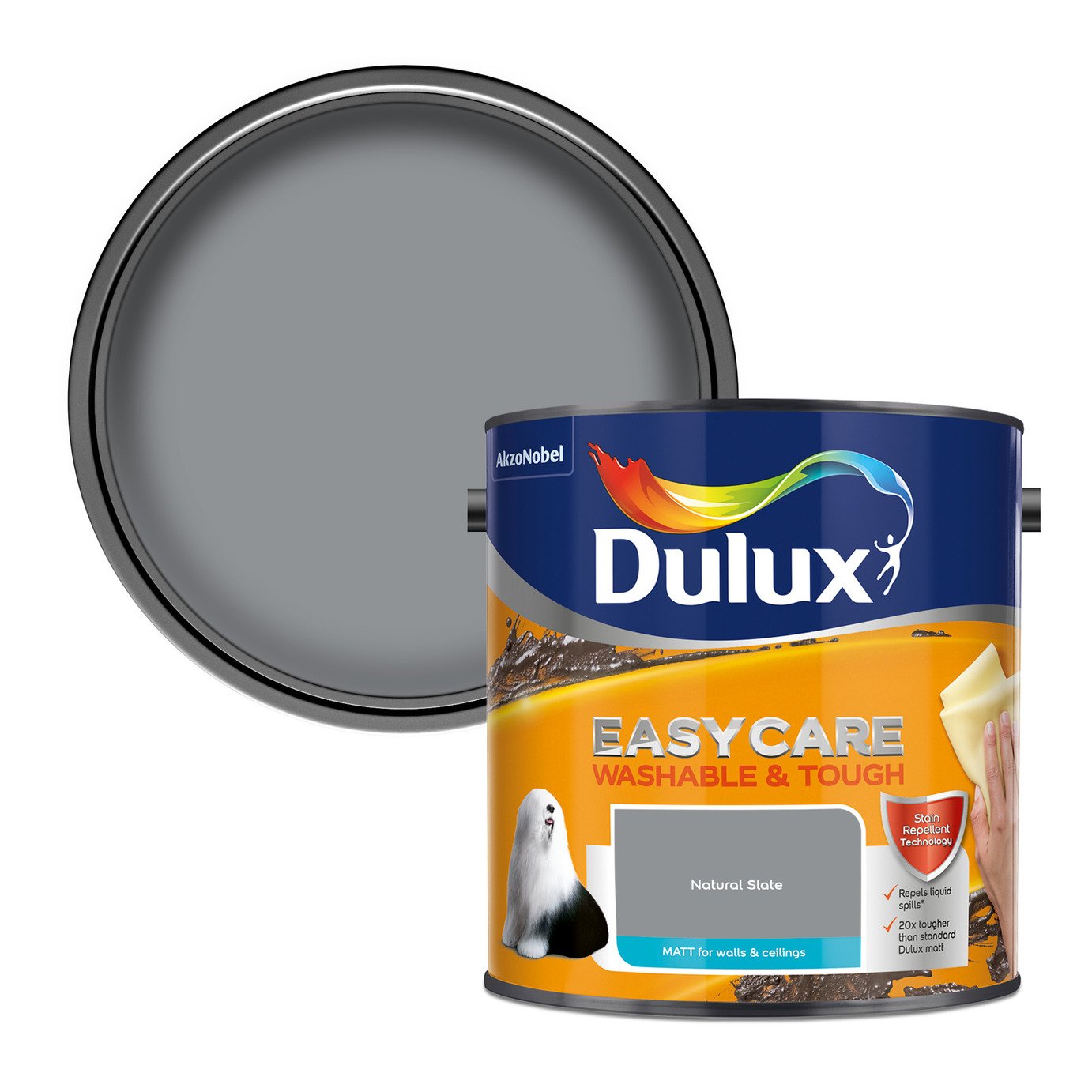 Dulux Easycare W&T Matt Paint Natural Slate - 2.5L
