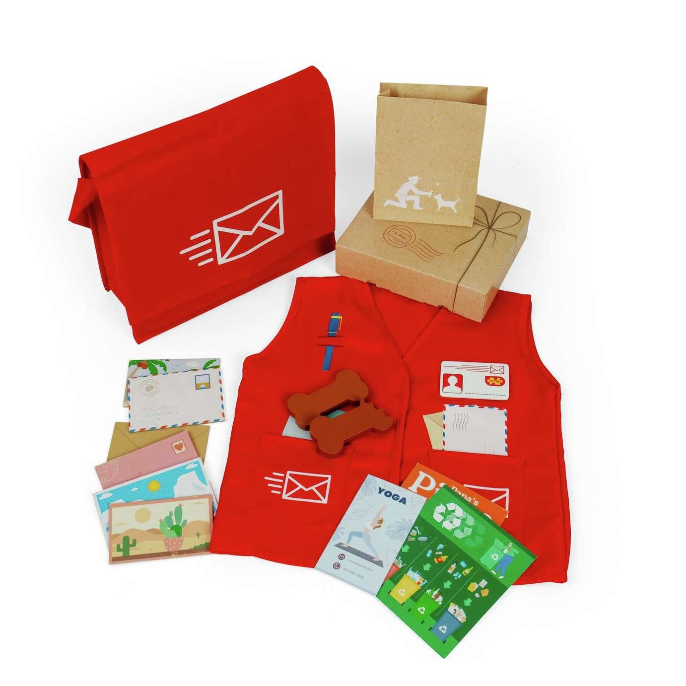 BIGJIGS Toys Mail Carrier Dress-Up Set