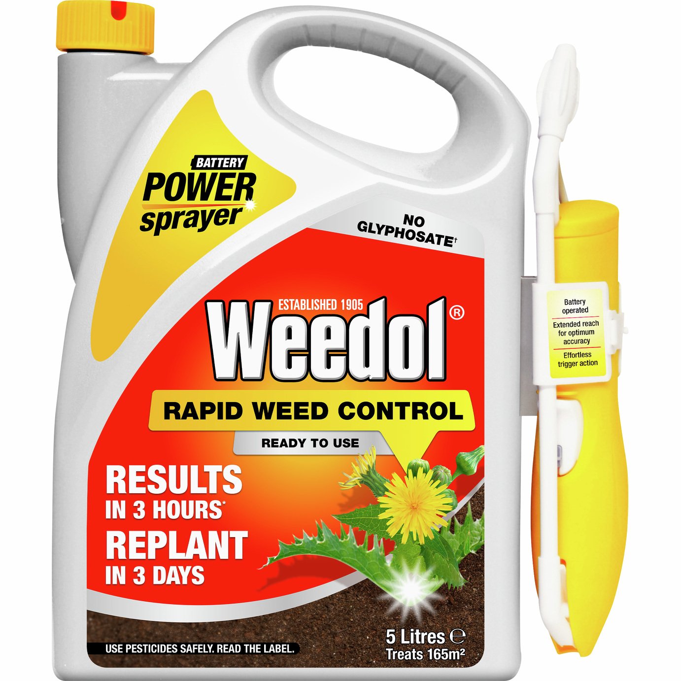 Weedol Rapid Weed Control Weedkiller with Power Sprayer - 5L
