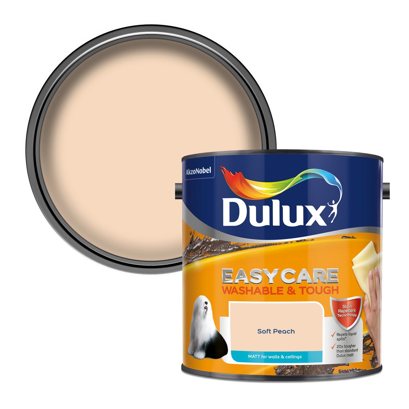 Dulux Easycare W&T Matt Paint Soft Peach - 2.5L