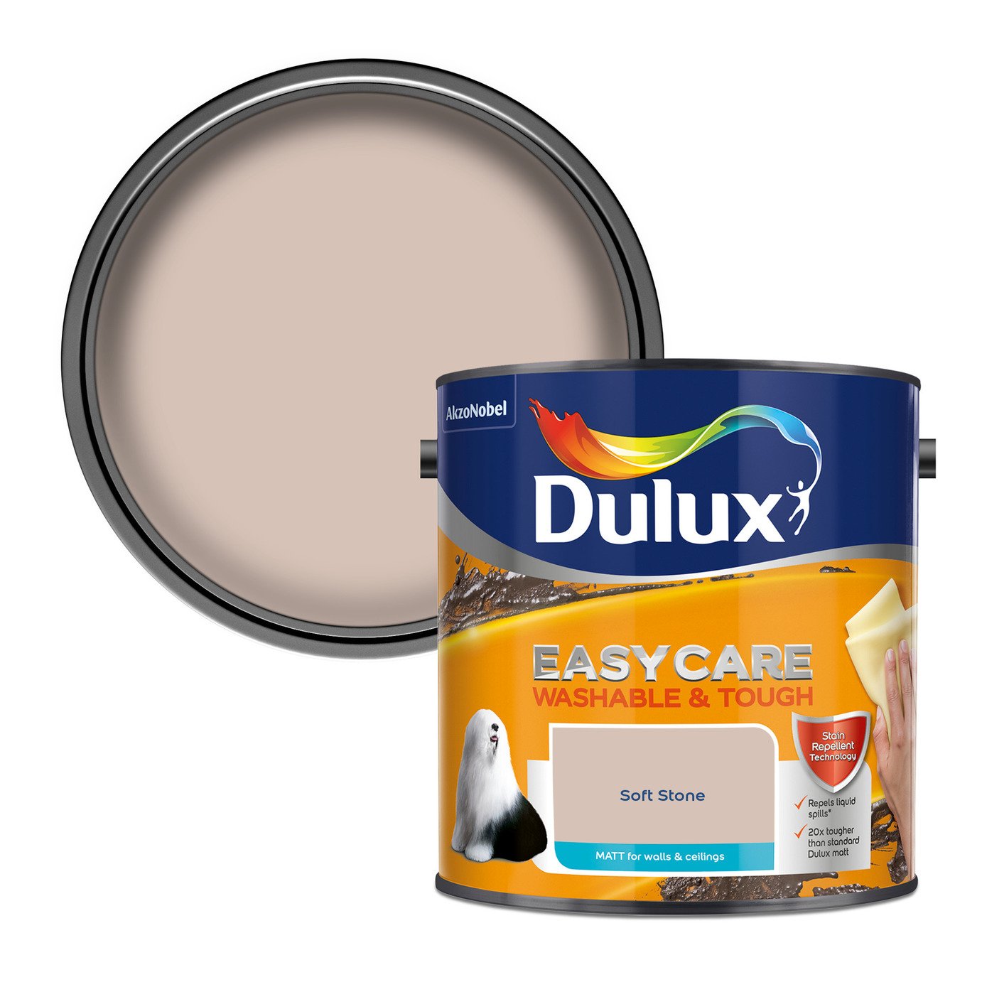 Dulux Easycare W&T Matt Paint Soft Stone - 2.5L
