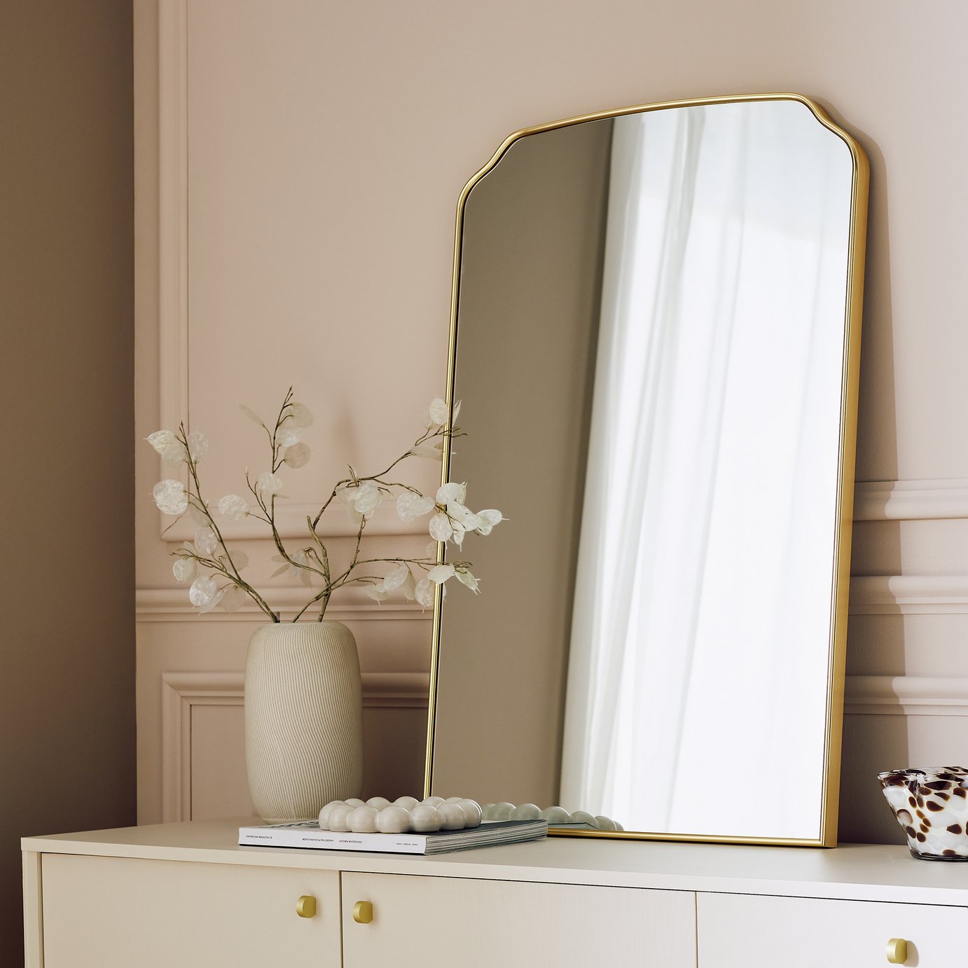 Argos Home Gold Effect Aluminium Arch Wall Mirror - 90x60cm