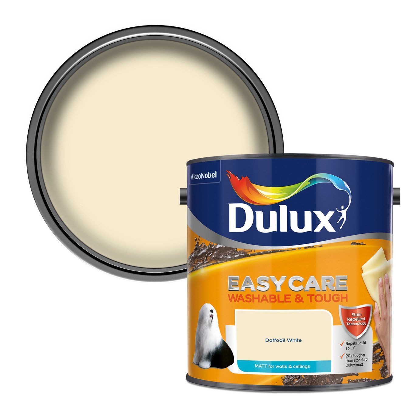 Dulux Easycare Washable & Tough Matt Daffodil White - 2.5L