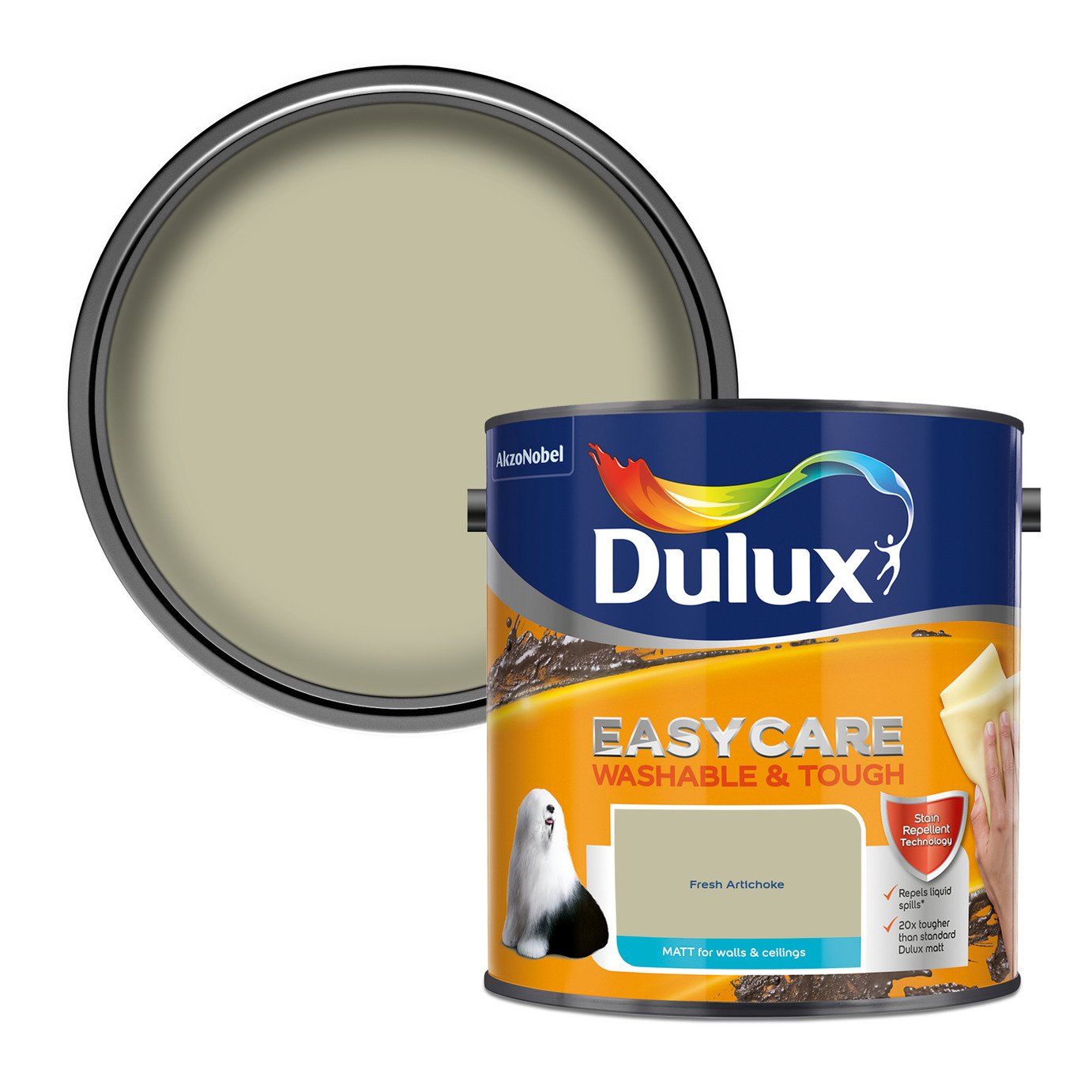 Dulux Easycare Washable & Tough Matt Fresh Artichoke - 2.5L