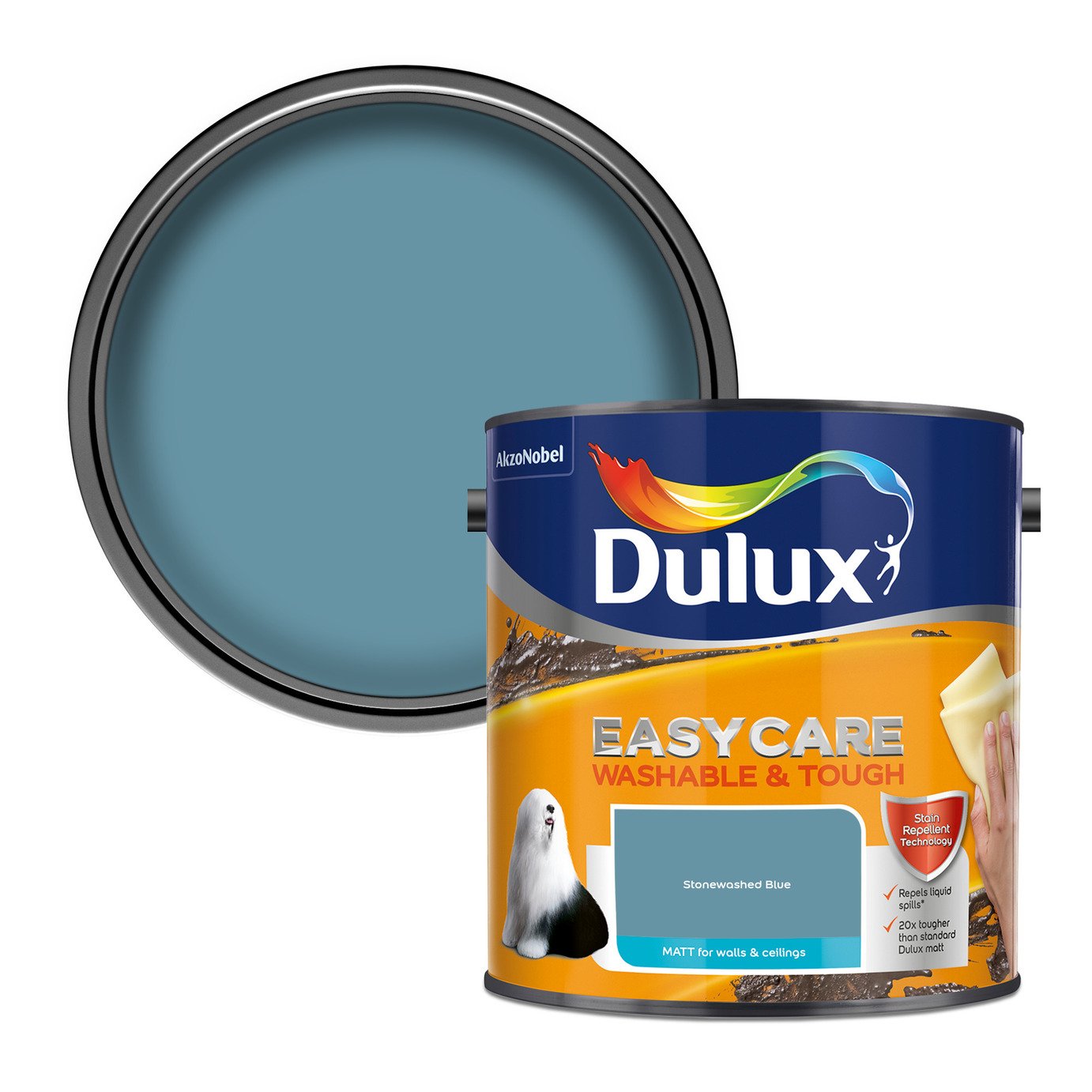 Dulux Easycare Washable & Tough Matt Stonewashed Blue – 2.5L