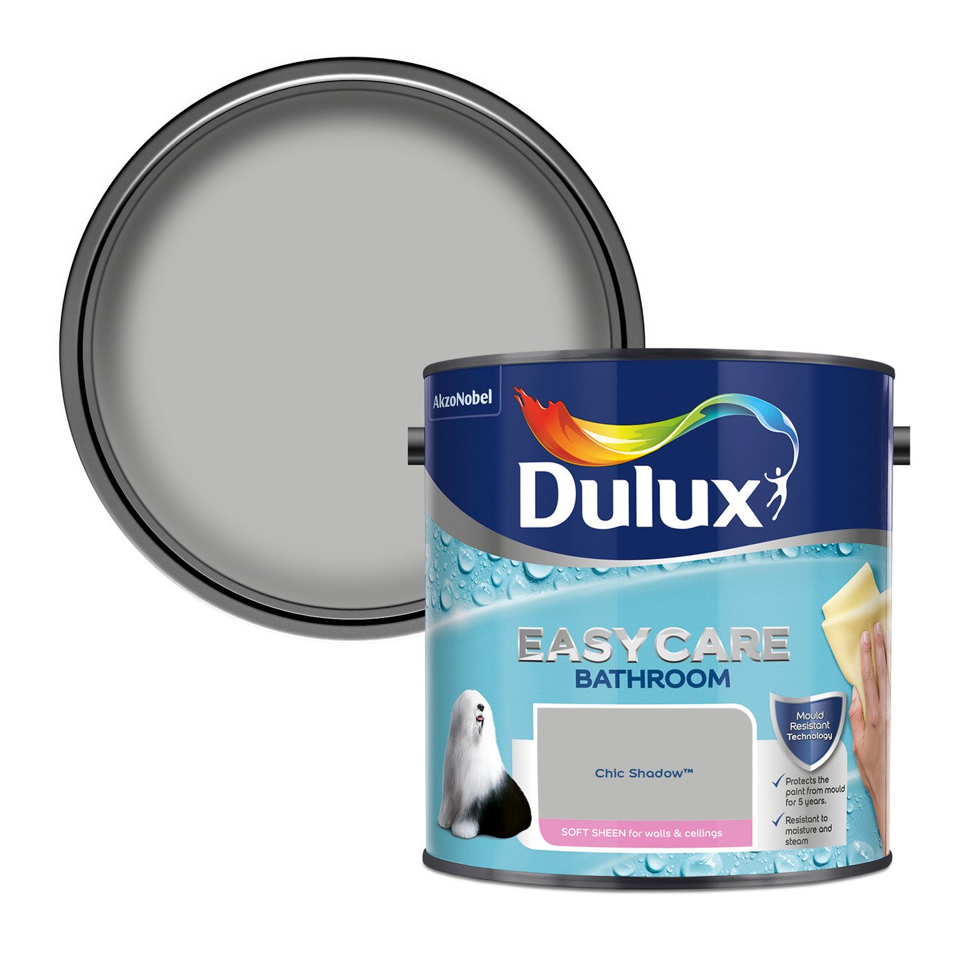 Dulux Easycare Bathroom Soft Sheen Paint Chic Shadow - 2.5L