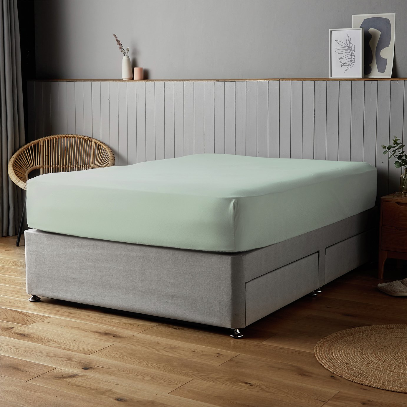 Silentnight Supersoft Plain Light Blue Fitted Sheet - Single