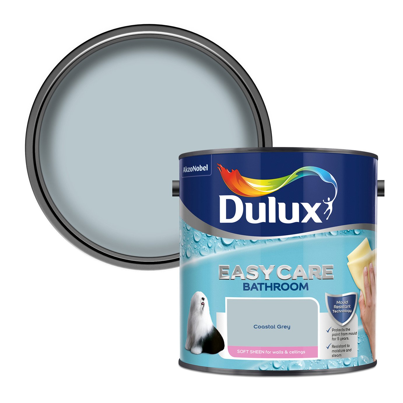 Dulux Easycare Bathroom Soft Sheen Coastal Grey – 2.5L