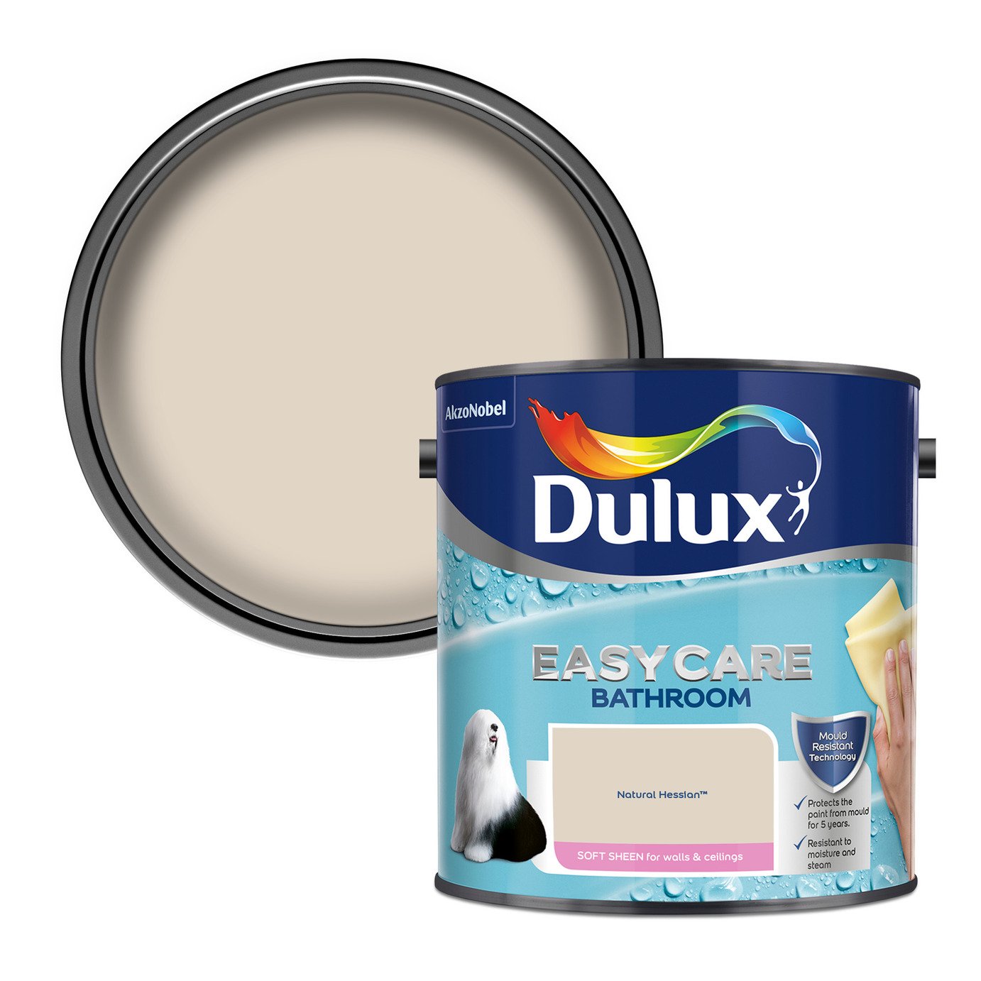 Dulux Easycare Bathroom Paint Natural Hessian - 2.5L