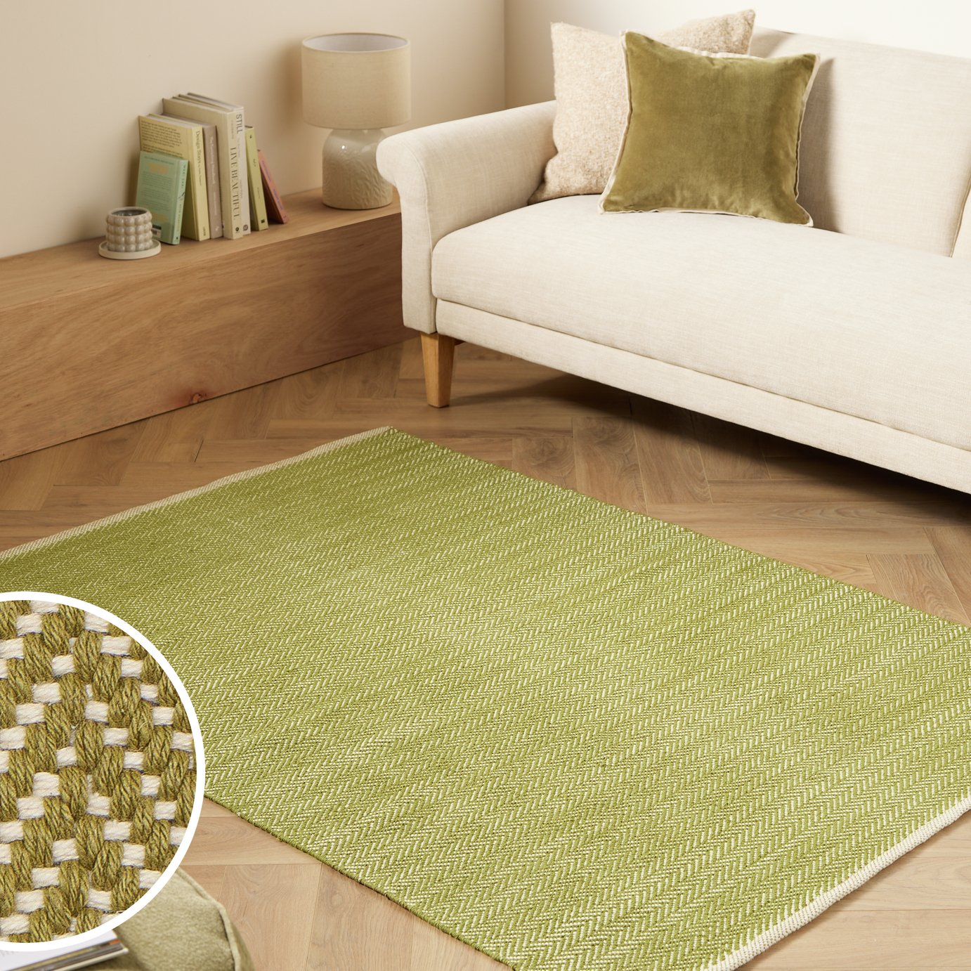 Argos Home Herringbone Cotton Flatweave Rug