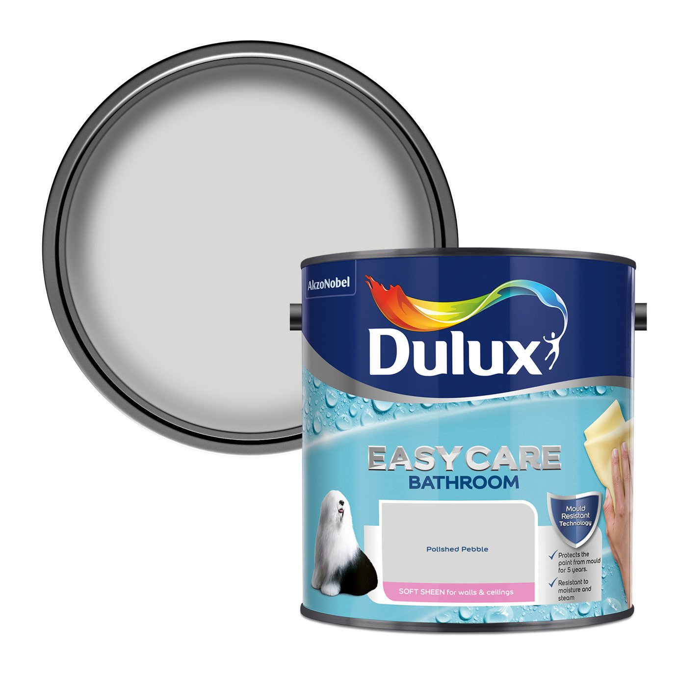 Dulux Easycare Bathroom Paint Polished Pebble - 2.5L