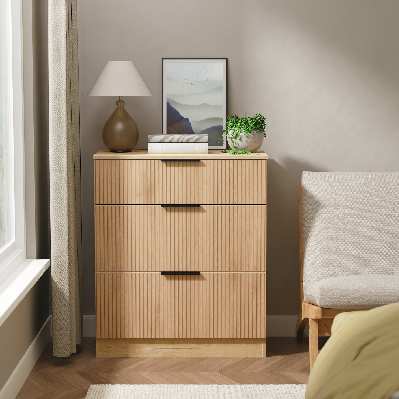 Livara Ready Assembled Tofino 3 Drawer Chest