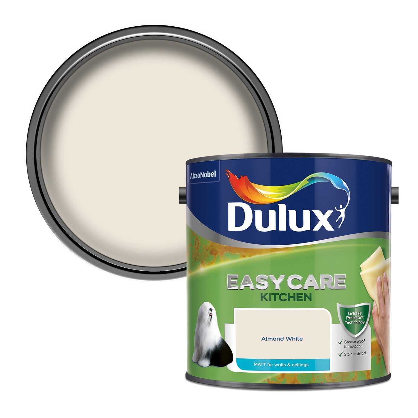Dulux Easycare Kitchen Matt Paint Almond White - 2.5L