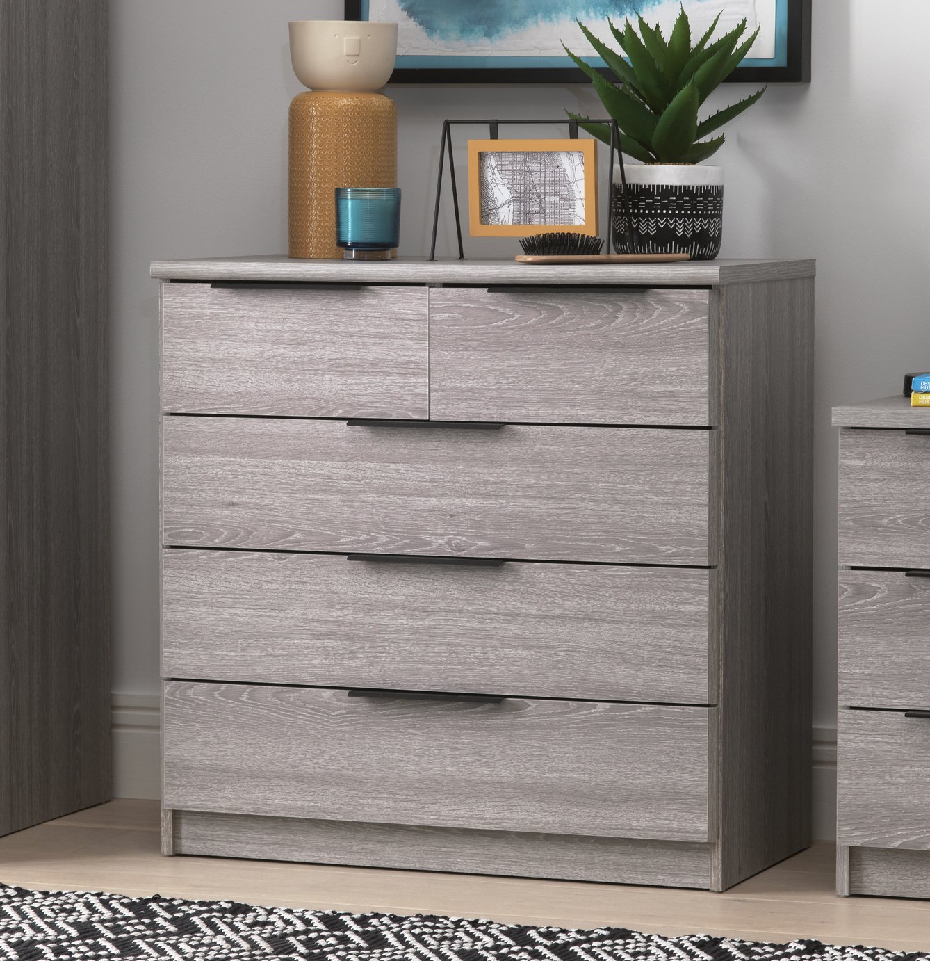 Argos Home Hallingford 5 Drawer Chest - Grey Oak Effect