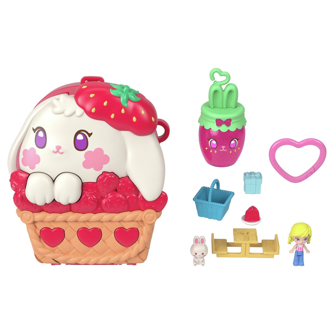 Polly Pocket Picnic Bunny Compact Doll Playset & Accessories