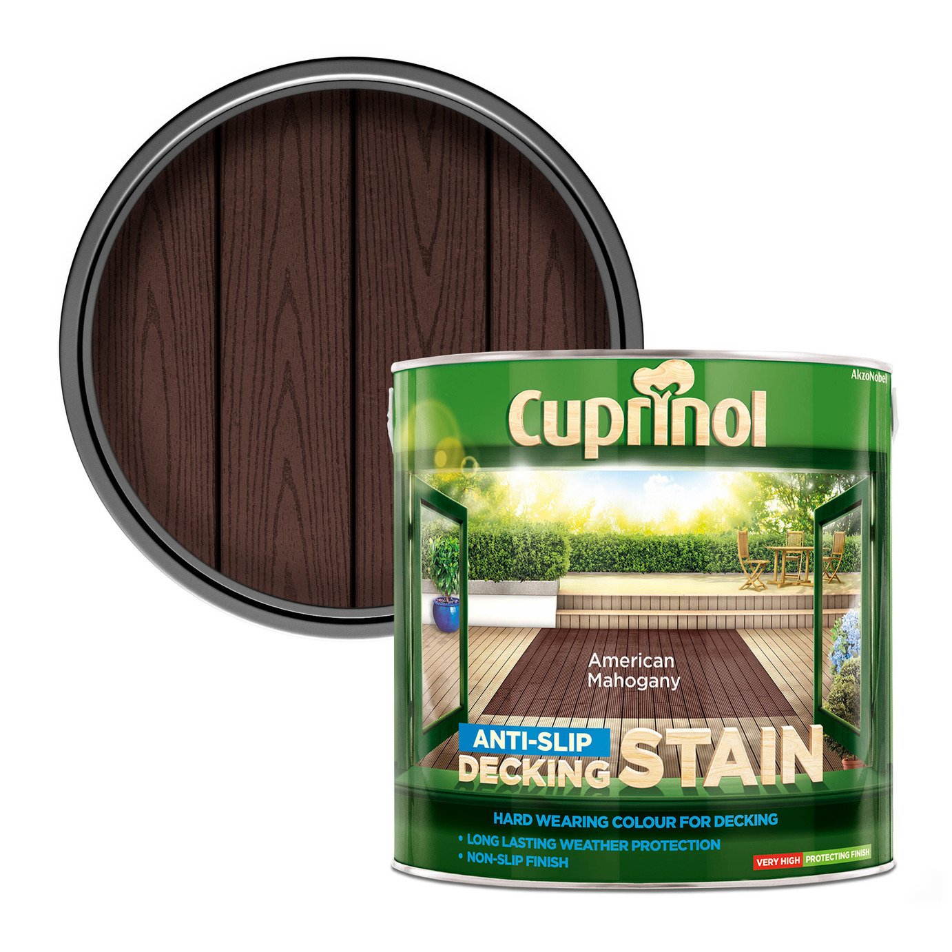 Cuprinol Anti-Slip Deckstain American Mahogany - 2.5L