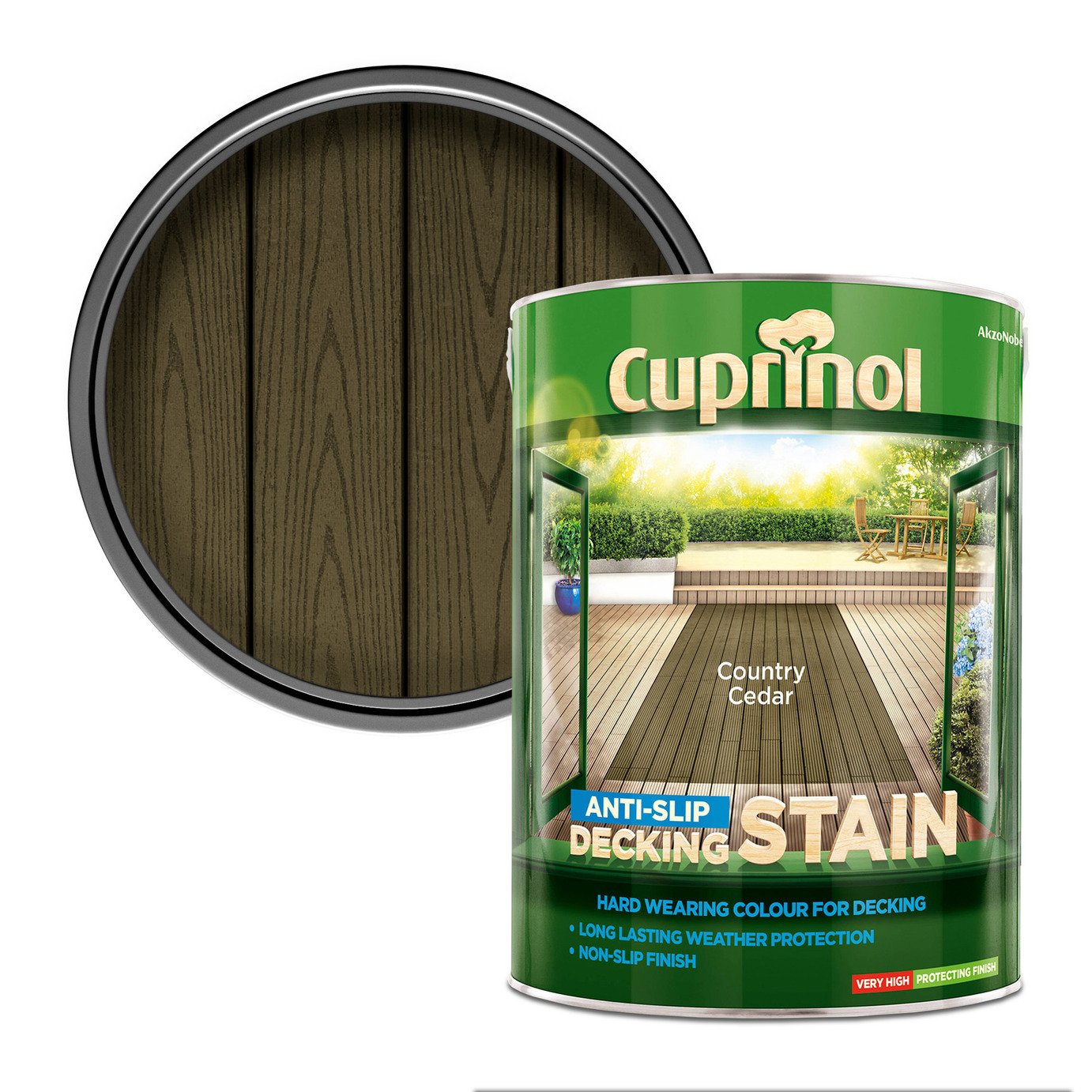 Cuprinol Anti-slip Decking Stain Country Cedar - 5L