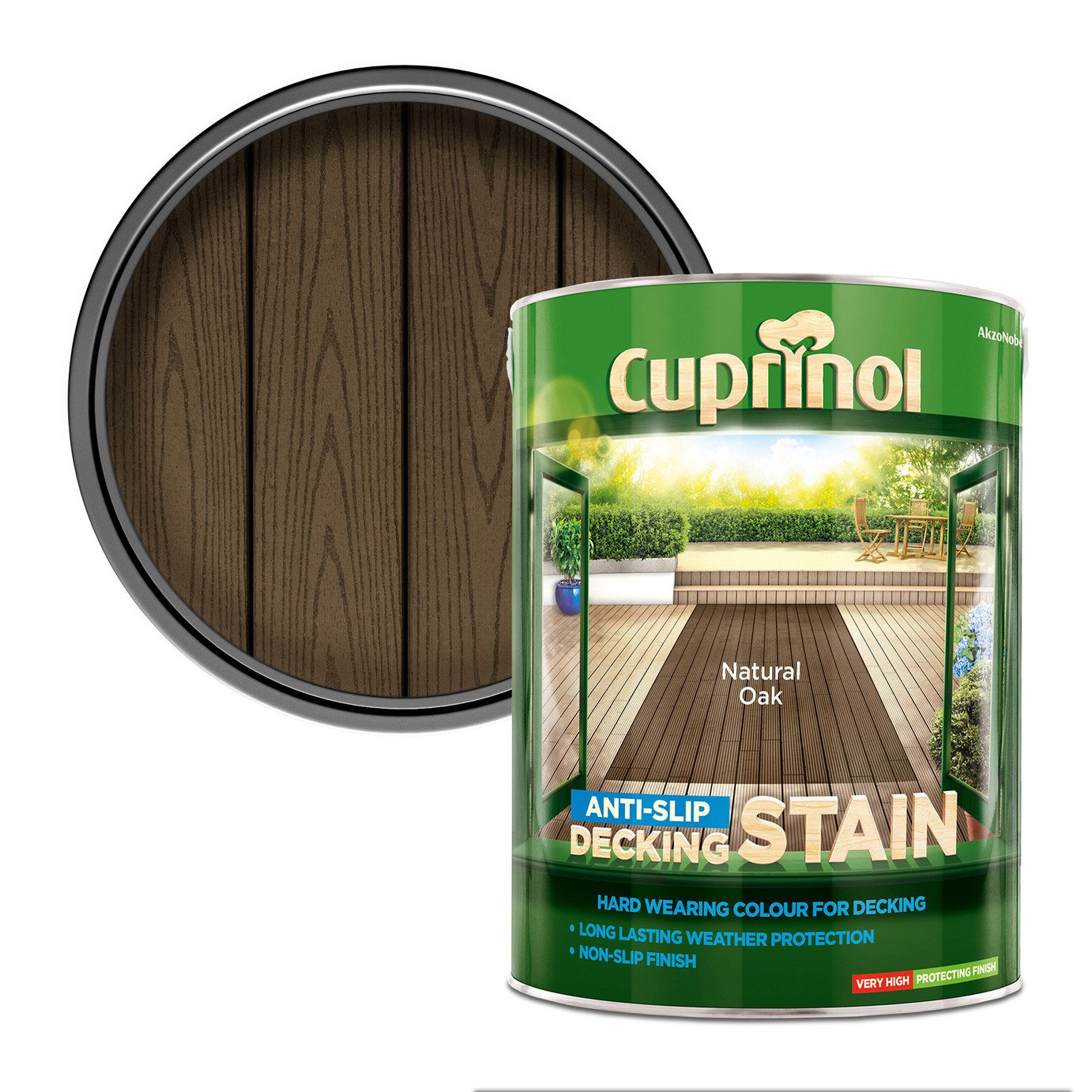 Cuprinol Anti-slip Decking Stain Natural Oak – 5L