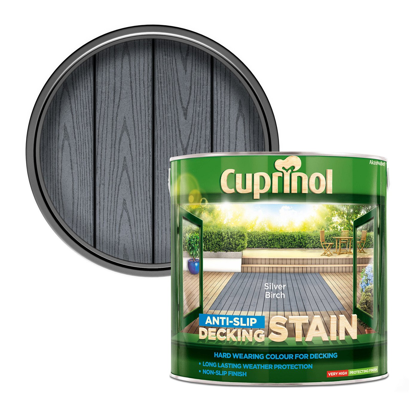 Cuprinol Anti-Slip Decking Matt Paint 2.5L - Silver Birch